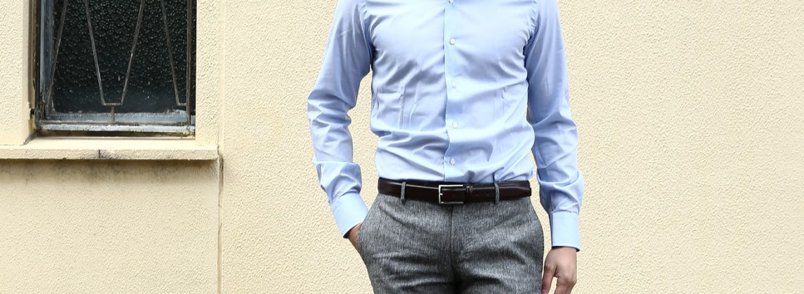 ALESSANDRO GHERARDI (アレッサンドロゲラルディ) Dress Shirts カッタウェイ コットンブロード ドレスシャツ BLUE (ブルー・611) made in italy(イタリア製) 2017 春夏新作 alessandrogherardi 愛知 名古屋 シャツ