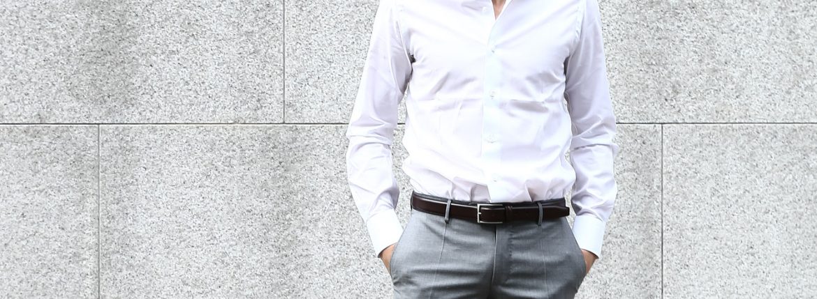 ALESSANDRO GHERARDI (アレッサンドロゲラルディ) Dress Shirts カッタウェイ コットンブロード ドレスシャツ WHITE (ホワイト・000) made in italy(イタリア製) 2017 春夏新作のイメージ