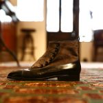 ENZO BONAFE (エンツォボナフェ) 【2554】Buttom up Boots ボタンアップブーツ VITELLO CAMOSCIO ドレスシューズ ドレスブーツ NERO×GRIGIO(ネロ×グレー) made in italy (イタリア製)のイメージ