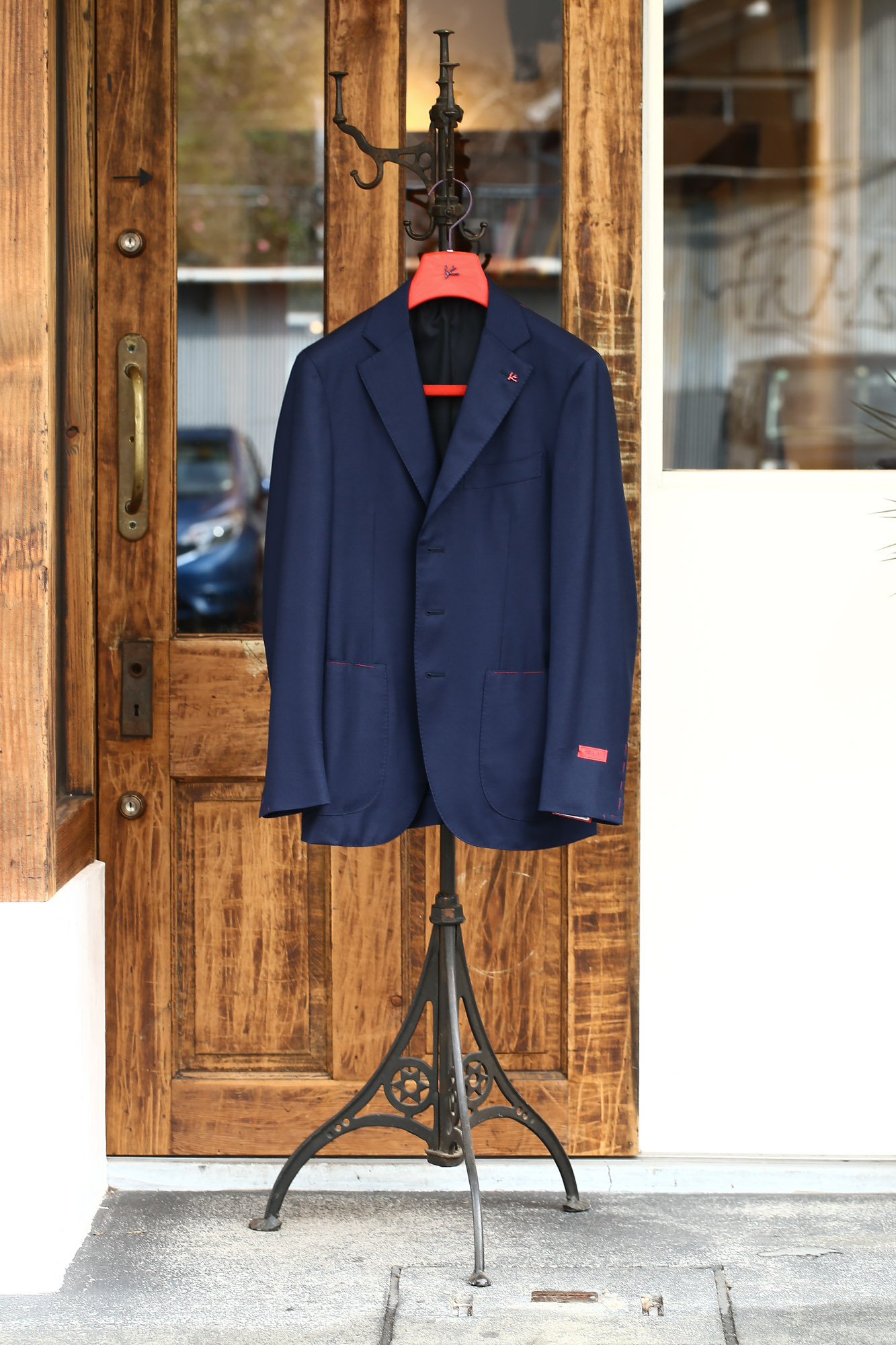 ISAIA (イザイア) SAILOR (セイラー) 130'S AQUA BLAZER 【FABRIC / Wool 100%,INING (Cupro 100%】ウール ホップサック アンコン 3Bジャケット NAVY (ネイビー・800) Made in italy (イタリア製) 2017 春夏新作 愛知 名古屋 Alto e Diritto アルト エ デリット ISAIA ジャケット コットン テーラード イザイア 42,44,46,48,50,52,54,56