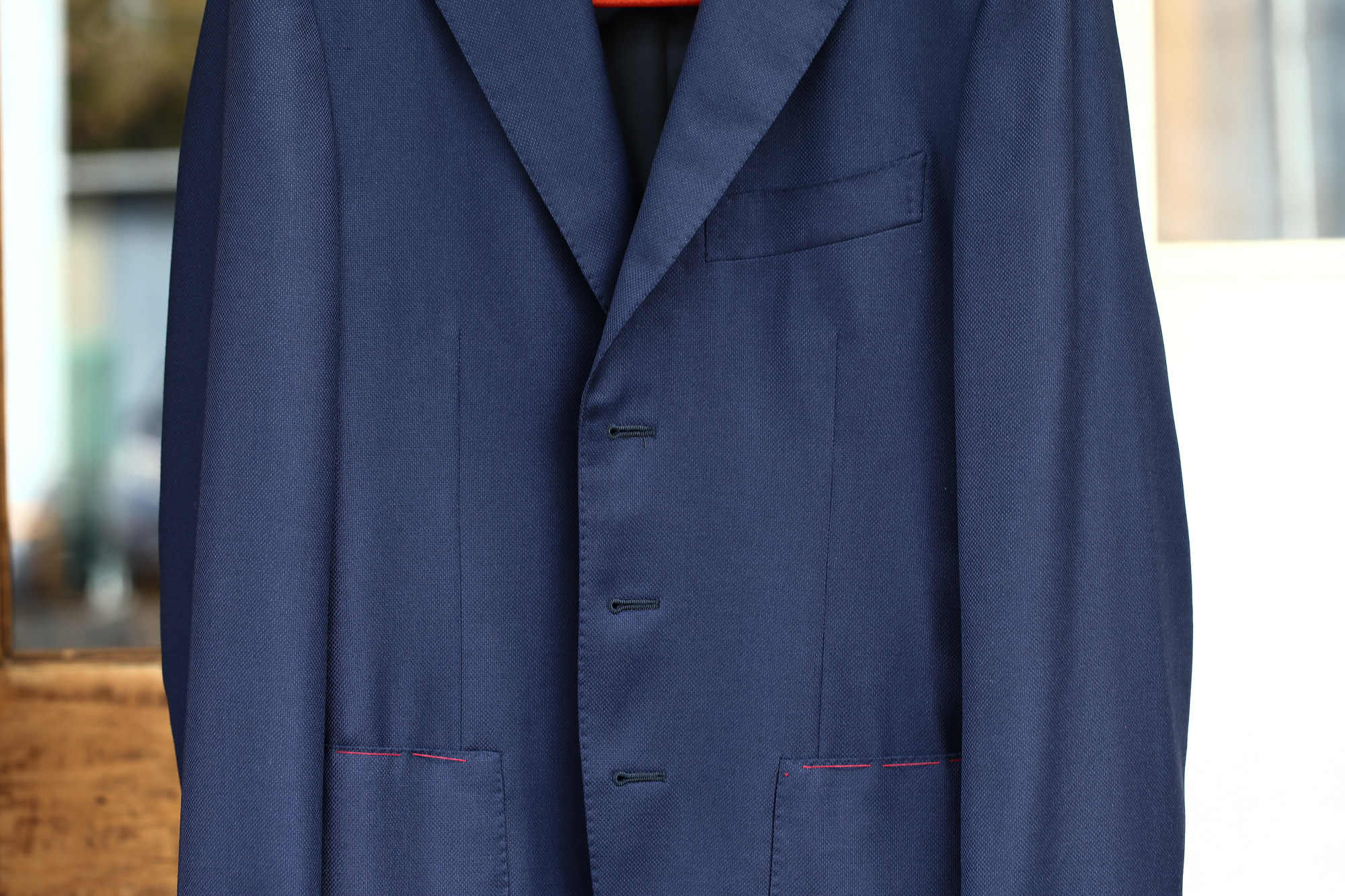 ISAIA (イザイア) SAILOR (セイラー) 【FABRIC / Wool 100%,INING (Cupro 100%】ウール ホップサック アンコン 3Bジャケット NAVY (ネイビー・800) Made in italy (イタリア製) 2017 春夏新作 愛知 名古屋 Alto e Diritto アルト エ デリット ISAIA ジャケット コットン テーラード イザイア 42,44,46,48,50,52,54,56