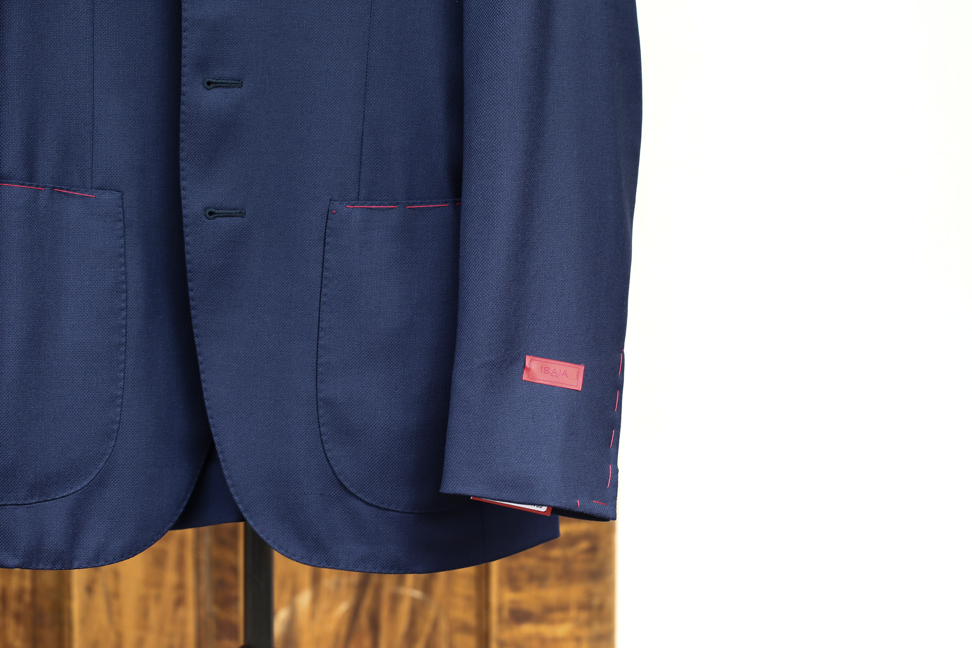 ISAIA (イザイア) SAILOR (セイラー) 【FABRIC / Wool 100%,INING (Cupro 100%】ウール ホップサック アンコン 3Bジャケット NAVY (ネイビー・800) Made in italy (イタリア製) 2017 春夏新作 愛知 名古屋 Alto e Diritto アルト エ デリット ISAIA ジャケット コットン テーラード イザイア 42,44,46,48,50,52,54,56