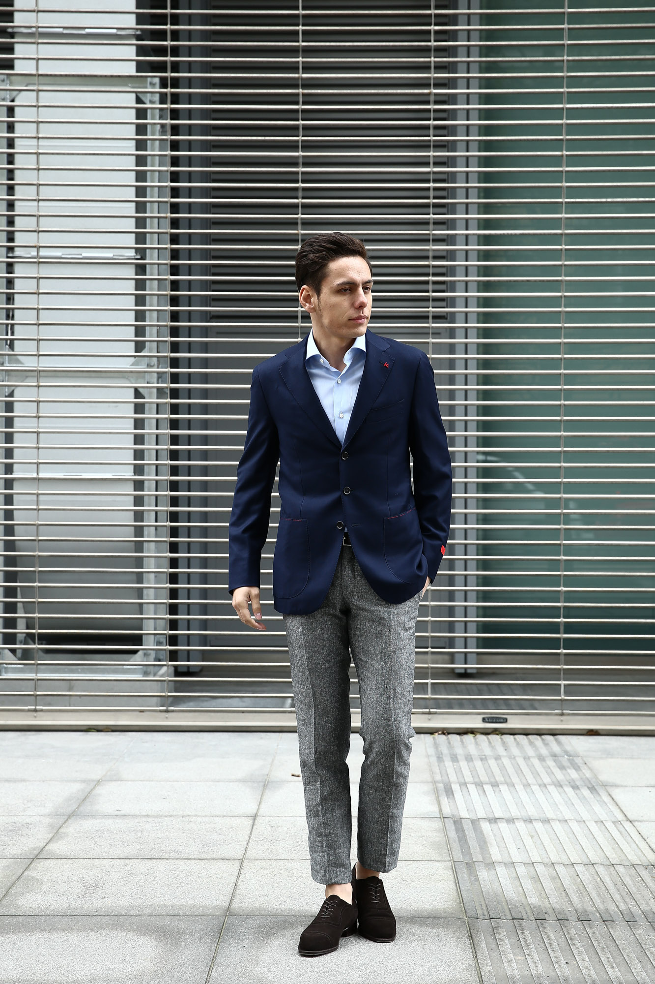 約42cm身幅【ISAIA】イザイア 最高級テーラードジャケット ツイード