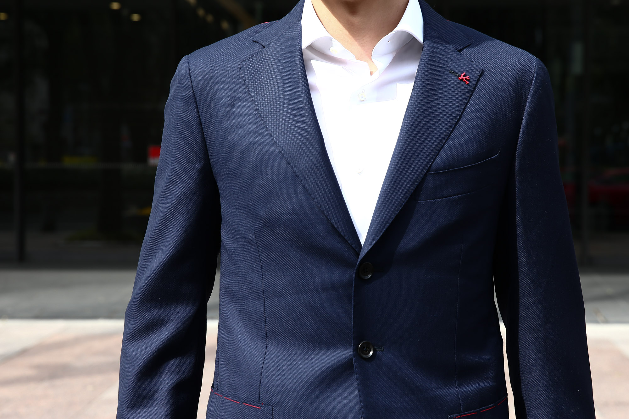 【ISAIA / イザイア】 SAILOR (セイラー) FABRIC (Wool 100%,INING Cupro 100%) ウール ホップサック アンコン 3Bジャケット NAVY (ネイビー・800) Made in italy (イタリア製) 2017 春夏新作 のコーディネート 愛知 名古屋 Alto e Diritto アルト エ デリット ISAIA ジャケット コットン テーラード イザイア 42,44,46,48,50,52,54,56