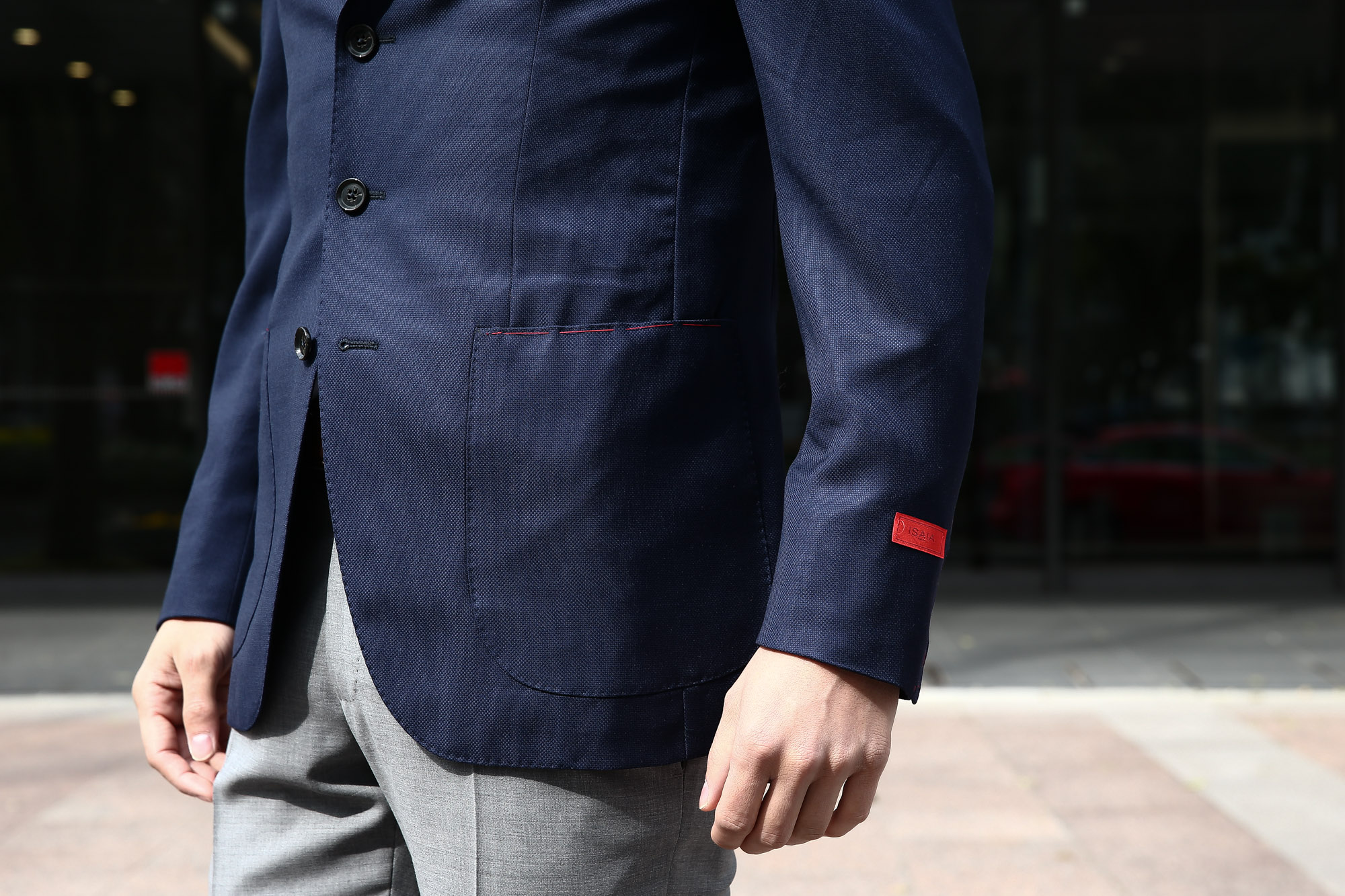 【ISAIA / イザイア】 SAILOR (セイラー) FABRIC (Wool 100%,INING Cupro 100%) ウール ホップサック アンコン 3Bジャケット NAVY (ネイビー・800) Made in italy (イタリア製) 2017 春夏新作 のコーディネート 愛知 名古屋 Alto e Diritto アルト エ デリット ISAIA ジャケット コットン テーラード イザイア 42,44,46,48,50,52,54,56