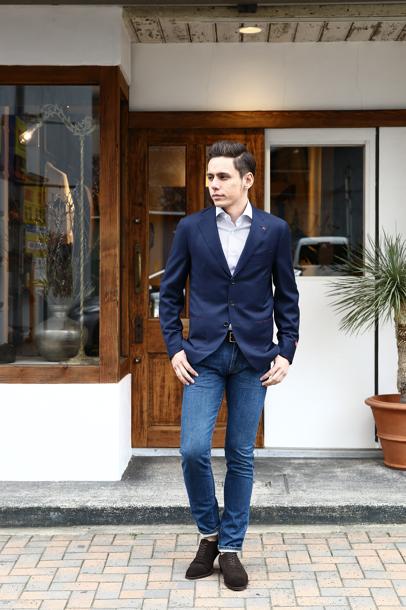 ISAIA (イザイア) 【SAILOR / セイラー】 FABRIC (Wool 100%,INING Cupro 100%) ウール ホップサック アンコン 3Bジャケット NAVY (ネイビー・800) Made in italy (イタリア製) 2017 春夏新作 のコーディネート 愛知 名古屋 Alto e Diritto アルト エ デリット ISAIA ジャケット コットン テーラード イザイア 42,44,46,48,50,52,54,56