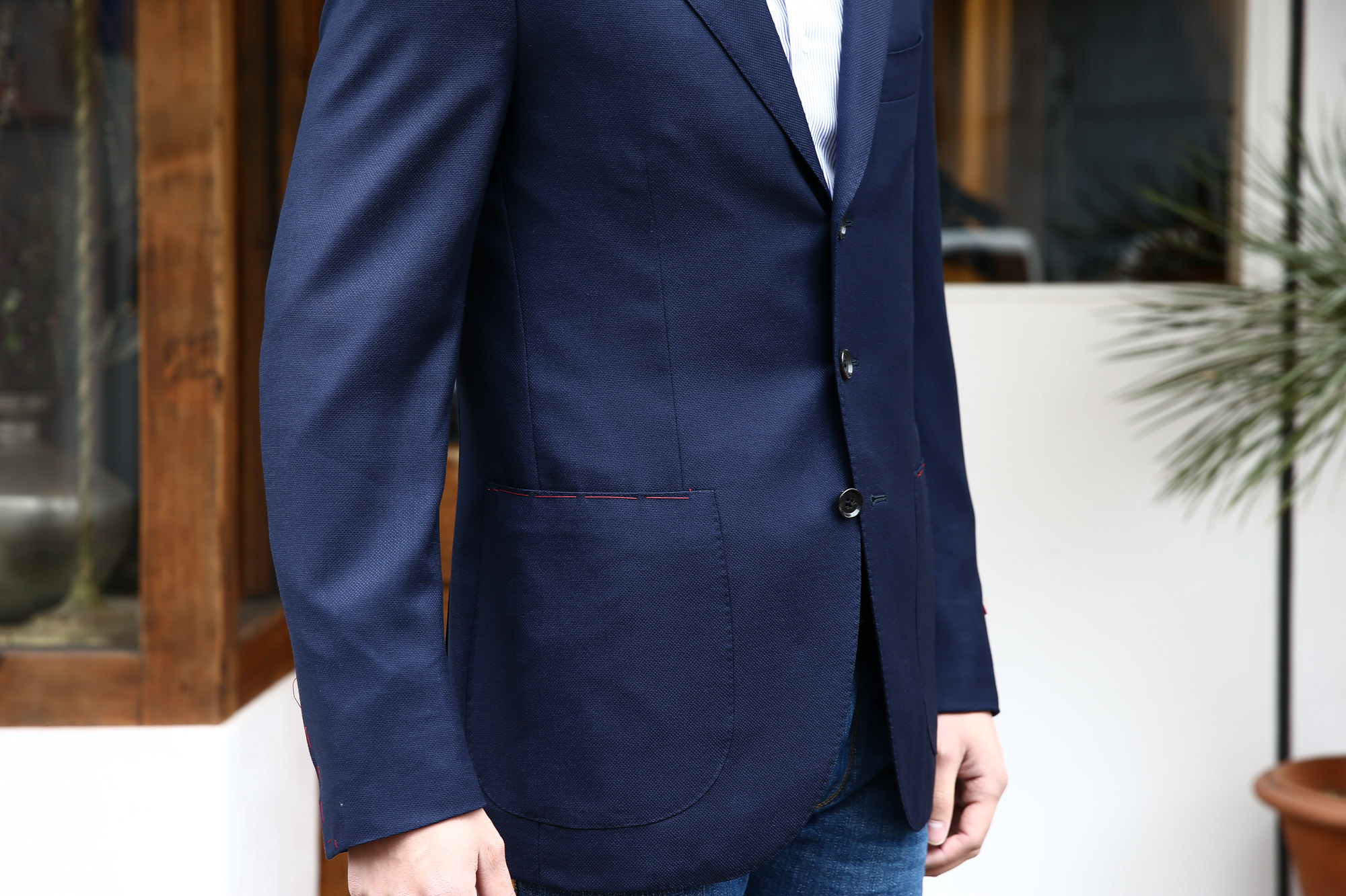 ISAIA (イザイア) 【SAILOR / セイラー】 FABRIC (Wool 100%,INING Cupro 100%) ウール ホップサック アンコン 3Bジャケット NAVY (ネイビー・800) Made in italy (イタリア製) 2017 春夏新作 のコーディネート 愛知 名古屋 Alto e Diritto アルト エ デリット ISAIA ジャケット コットン テーラード イザイア 42,44,46,48,50,52,54,56