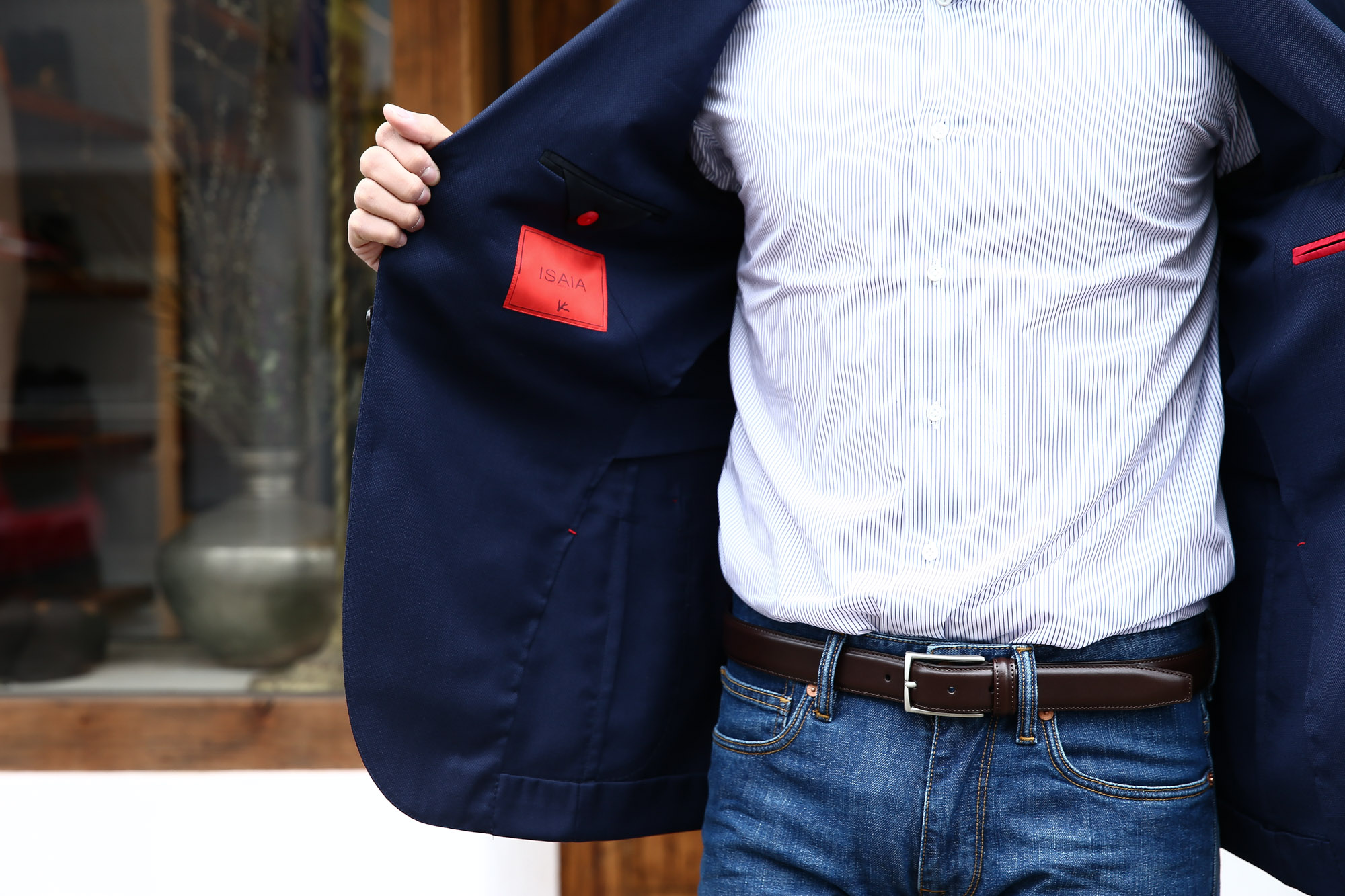 ISAIA (イザイア) 【SAILOR / セイラー】 FABRIC (Wool 100%,INING Cupro 100%) ウール ホップサック アンコン 3Bジャケット NAVY (ネイビー・800) Made in italy (イタリア製) 2017 春夏新作 のコーディネート 愛知 名古屋 Alto e Diritto アルト エ デリット ISAIA ジャケット コットン テーラード イザイア 42,44,46,48,50,52,54,56