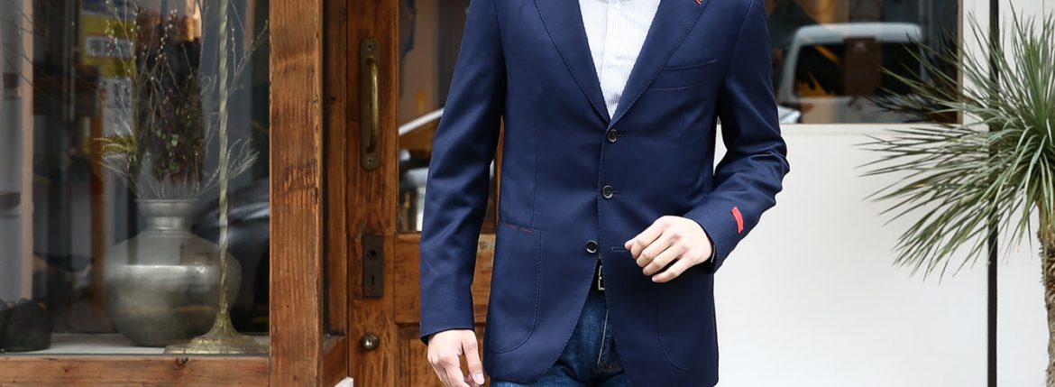 ISAIA (イザイア) 【SAILOR / セイラー】 FABRIC (Wool 100%,INING Cupro 100%) ウール ホップサック アンコン 3Bジャケット NAVY (ネイビー・800) Made in italy (イタリア製) 2017 春夏新作 のコーディネート 愛知 名古屋 ZODIAC ゾディアック ISAIA ジャケット コットン テーラード イザイア 42,44,46,48,50,52,54,56