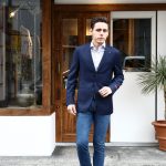 ISAIA (イザイア) 【SAILOR / セイラー】 130’S AQUA BLAZER FABRIC (Wool 100%,LINING Cupro 100%) ウール ホップサック アンコン 3Bジャケット NAVY (ネイビー・800) Made in italy (イタリア製) 2017 春夏新作のイメージ
