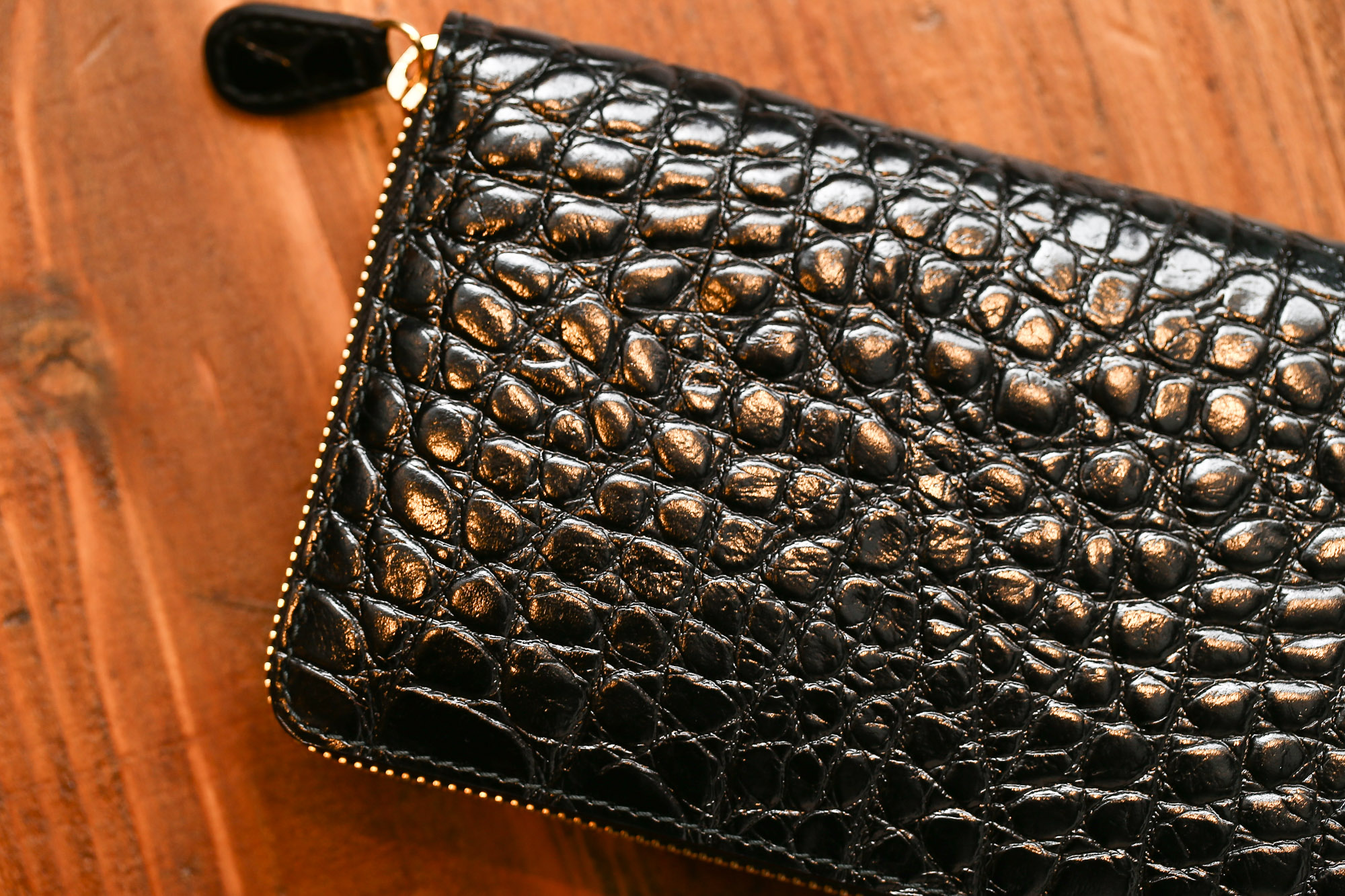 J&M DAVIDSON (ジェイアンドエムデヴィッドソン) L ZIP WALLET (L ジップ　ウォレット) 10011 MOCK CROC (クロコダイル型押し) 長財布 ウォレット BLACK (ブラック・999) Made in spain (スペイン製) 2017 春夏新作 愛知 名古屋 Alto e Diritto アルト エ デリットjmdavidson ジェイエムデヴォッドソン 