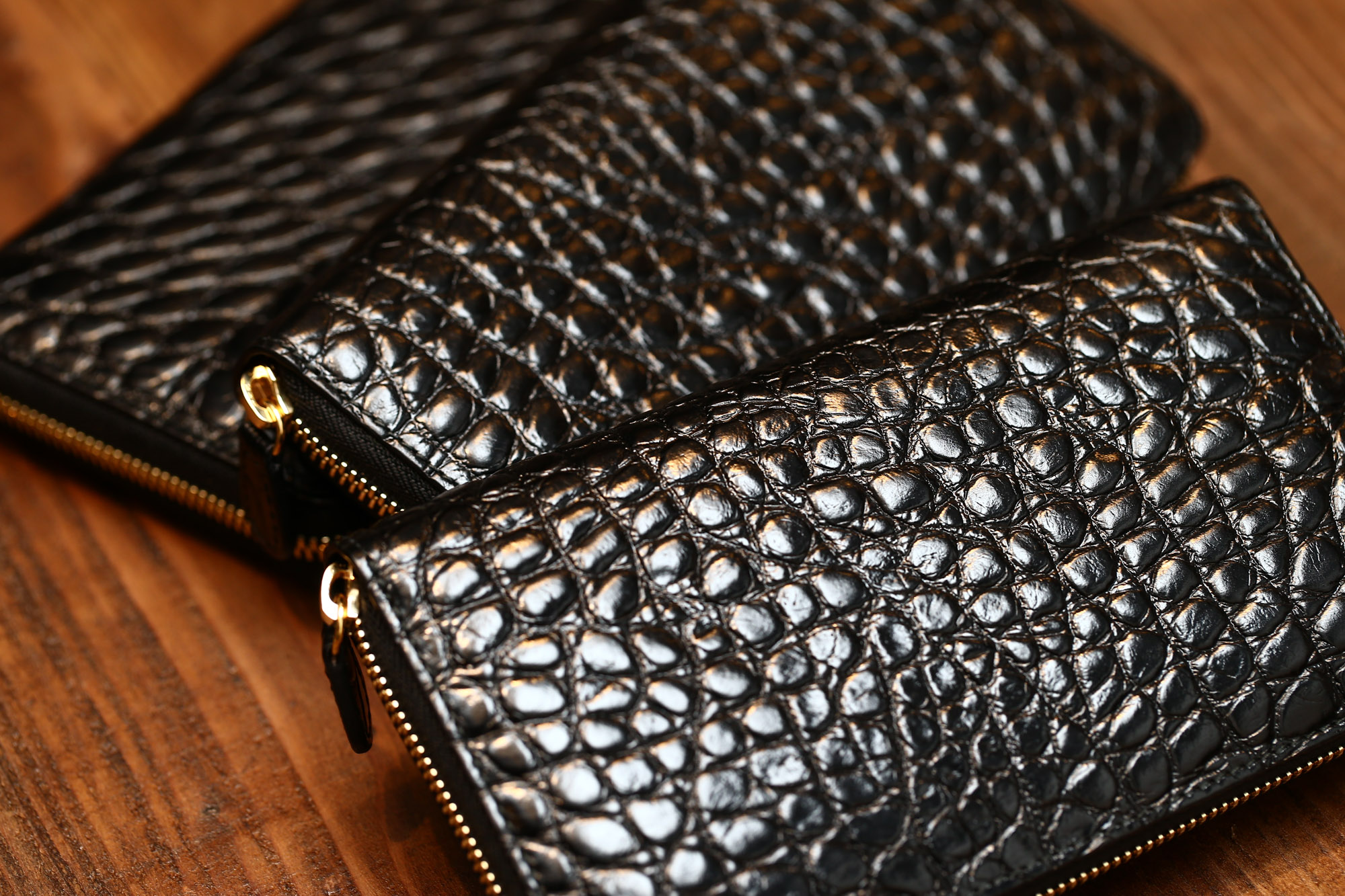 J&M DAVIDSON (ジェイアンドエムデヴィッドソン) L ZIP WALLET (L ジップ　ウォレット) 10011 MOCK CROC (クロコダイル型押し) 長財布 ウォレット BLACK (ブラック・999) Made in spain (スペイン製) 2017 春夏新作 愛知 名古屋 Alto e Diritto アルト エ デリットjmdavidson ジェイエムデヴォッドソン 