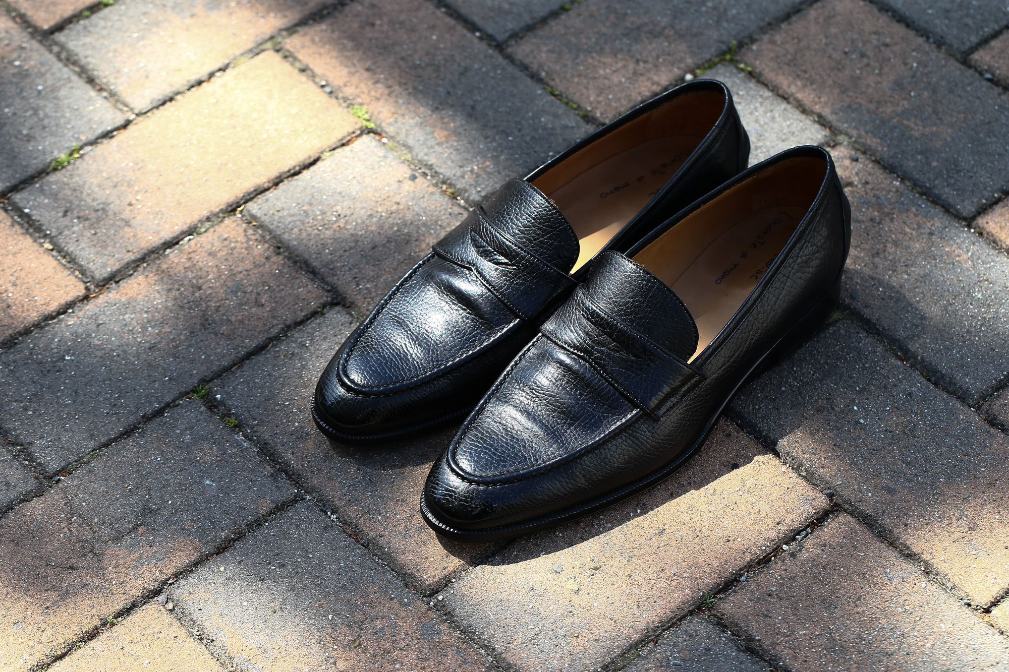 ENZO BONAFE(エンツォボナフェ) 【ART. EB-08】 Coin Loafer (コイン ローファー) LAMA ラマレザー ドレスシューズ ローファー NERO (ブラック) made in italy (イタリア製) 【1Week 着用 Staff.I私物】  ハンドモカシン 愛知 名古屋 エンツォボナフェ ボナフェ ベネチアンクリーム enzobonafe eb08 ローファー  5,5.5,6,6.5,7,7.5,8,8.5,9,9.5