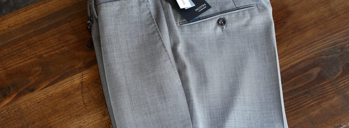 INCOTEX (インコテックス) 1NT035 SLIM FIT(スリムフィット) Y.D.SUPER 120’S TECHNOWOOL TROPICAL 撥水トロピカルウール スラックス GRAY (グレー・900) 2017 春夏新作 愛知 名古屋 ZODIAC ゾディアック incotex インコテックス 42,44,46,48,50,52,54,56