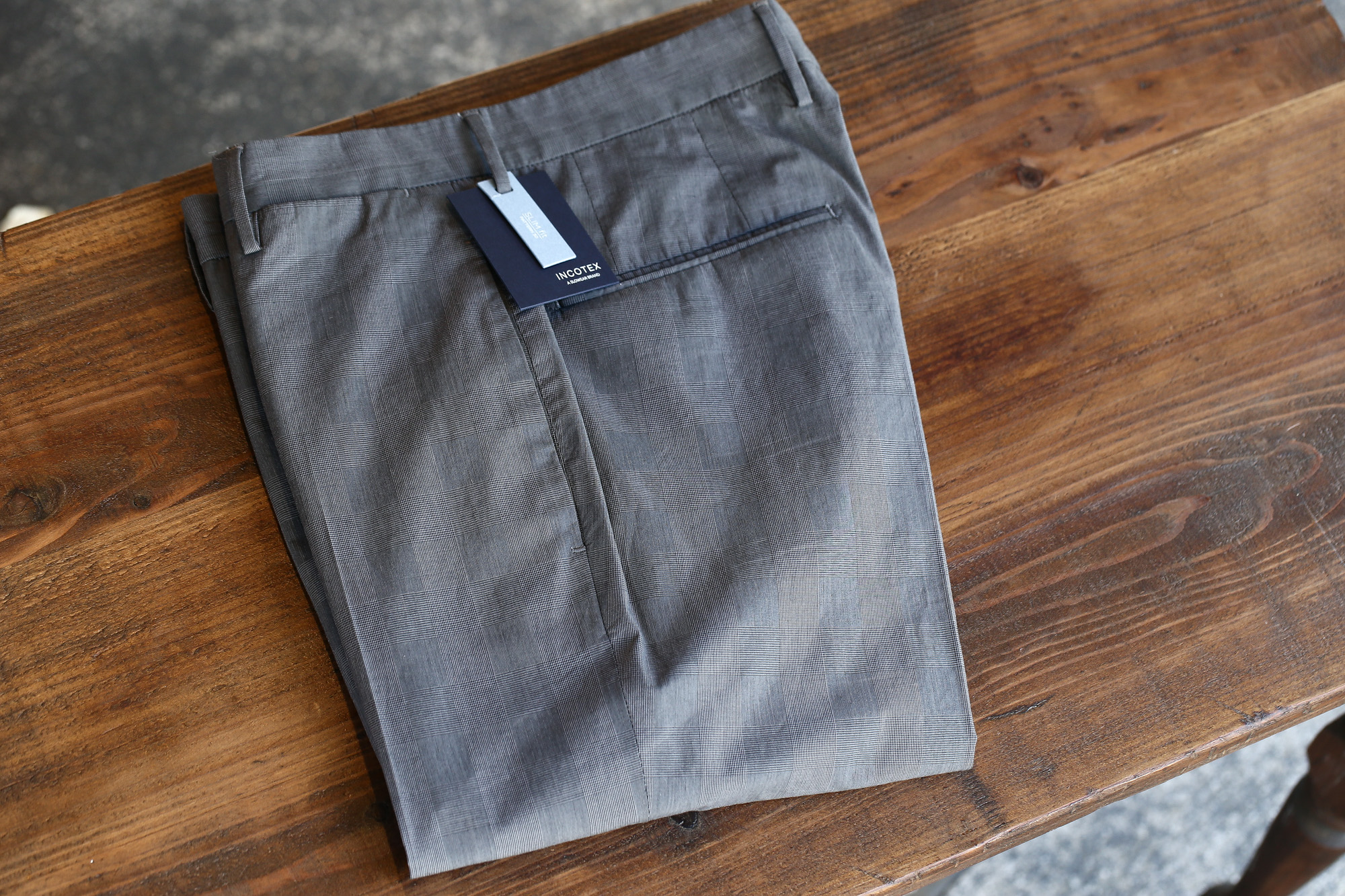 INCOTEX (インコテックス) 1WT13T SLIM FIT(スリムフィット) Y.D.HIGH C. SUPERLIGHT GALLES コットン ストレッチ グレンチェック スラックス GRAY (グレー・920) 2017 春夏新作 愛知 名古屋 Alto e Diritto アルト エ デリット incotex インコテックス 42,44,46,48,50,52,54,56