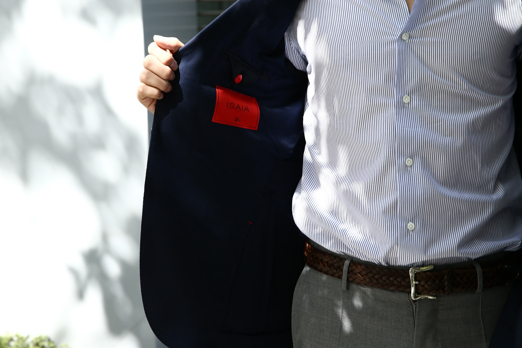 【ISAIA // イザイア】 SAILOR (セイラー) FABRIC (Wool 100%,LINING Cupro 100%) ウール ホップサック アンコン 3Bジャケット NAVY (ネイビー・800) Made in italy (イタリア製) 2017 春夏新作　コーディネート 愛知 名古屋 Alto e Diritto アルト エ デリット ISAIA ジャケット コットン テーラード イザイア 42,44,46,48,50,52,54,56