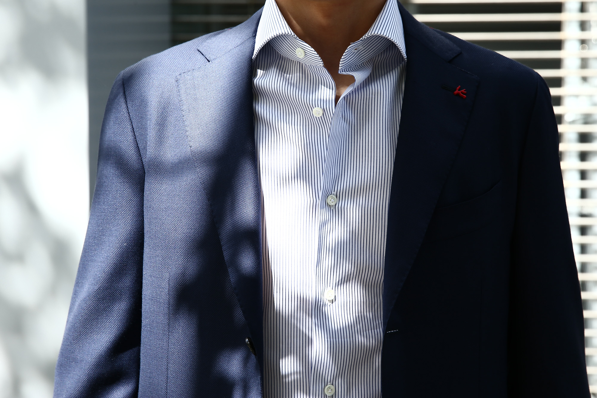 【ISAIA // イザイア】 SAILOR (セイラー) FABRIC (Wool 100%,LINING Cupro 100%) ウール ホップサック アンコン 3Bジャケット NAVY (ネイビー・800) Made in italy (イタリア製) 2017 春夏新作　コーディネート 愛知 名古屋 Alto e Diritto アルト エ デリット ISAIA ジャケット コットン テーラード イザイア 42,44,46,48,50,52,54,56