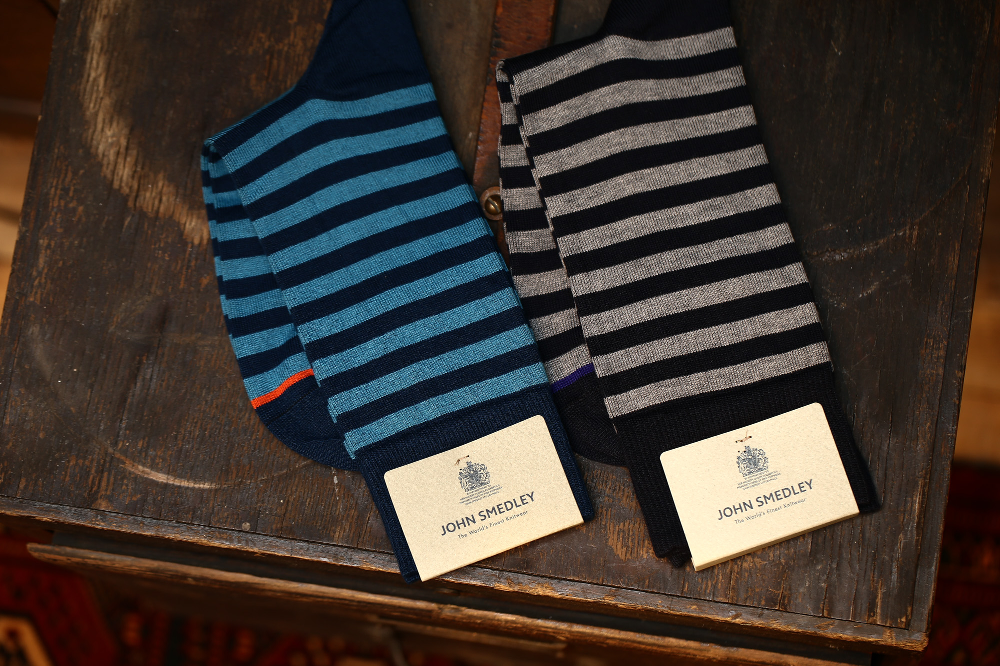 JOHN SMEDLEY (ジョンスメドレー) TOBIN STRIPED ANKLE SOCK アンクルソックス SEA ISLAND COTTON シーアイランドコットン ボーダーソックス NAVY (ネイビー), INDIGO (インディゴ) Made in England (イギリス製) 2017 春夏新作 愛知 名古屋 Alto e Diritto アルト エ デリット ソックス 靴下 スメドレー ジョンスメ シーアイランド