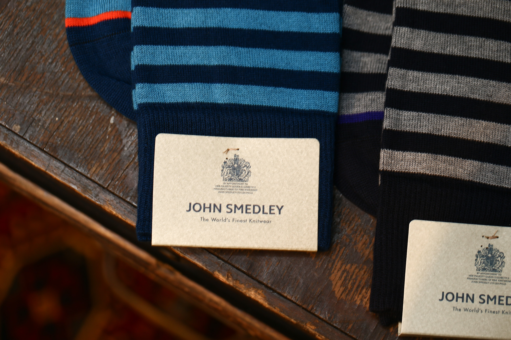 JOHN SMEDLEY (ジョンスメドレー) TOBIN STRIPED ANKLE SOCK アンクルソックス SEA ISLAND COTTON シーアイランドコットン ボーダーソックス NAVY (ネイビー), INDIGO (インディゴ) Made in England (イギリス製) 2017 春夏新作 愛知 名古屋 Alto e Diritto アルト エ デリット ソックス 靴下 スメドレー ジョンスメ シーアイランド