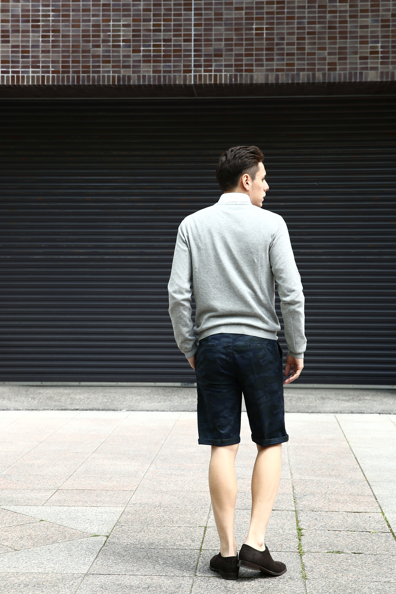 J.W.BRINE (J.W.ブライン) SHORT FREE CHRISS ショート フリー クリス カモフラージュ 迷彩 ショートパンツ NAVY CAMO (ネイビーカモ・79) Made in italy (イタリア製) 2017 春夏新作 コーディネートスタイル 愛知 名古屋 Alto e Diritto アルト エ デリット incotex インコテックス グレスラ