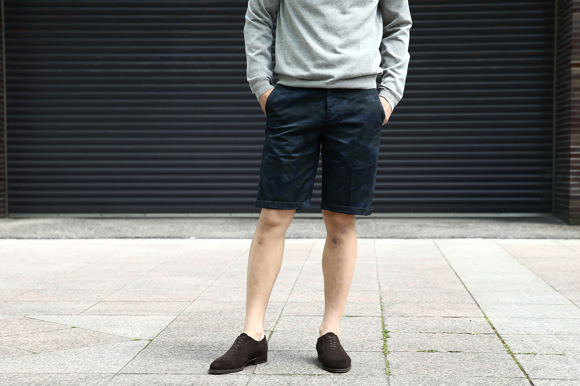 J.W.BRINE (J.W.ブライン) SHORT FREE CHRISS ショート フリー クリス カモフラージュ 迷彩 ショートパンツ NAVY CAMO (ネイビーカモ・79) Made in italy (イタリア製) 2017 春夏新作 コーディネートスタイル 愛知 名古屋 Alto e Diritto アルト エ デリット incotex インコテックス グレスラ