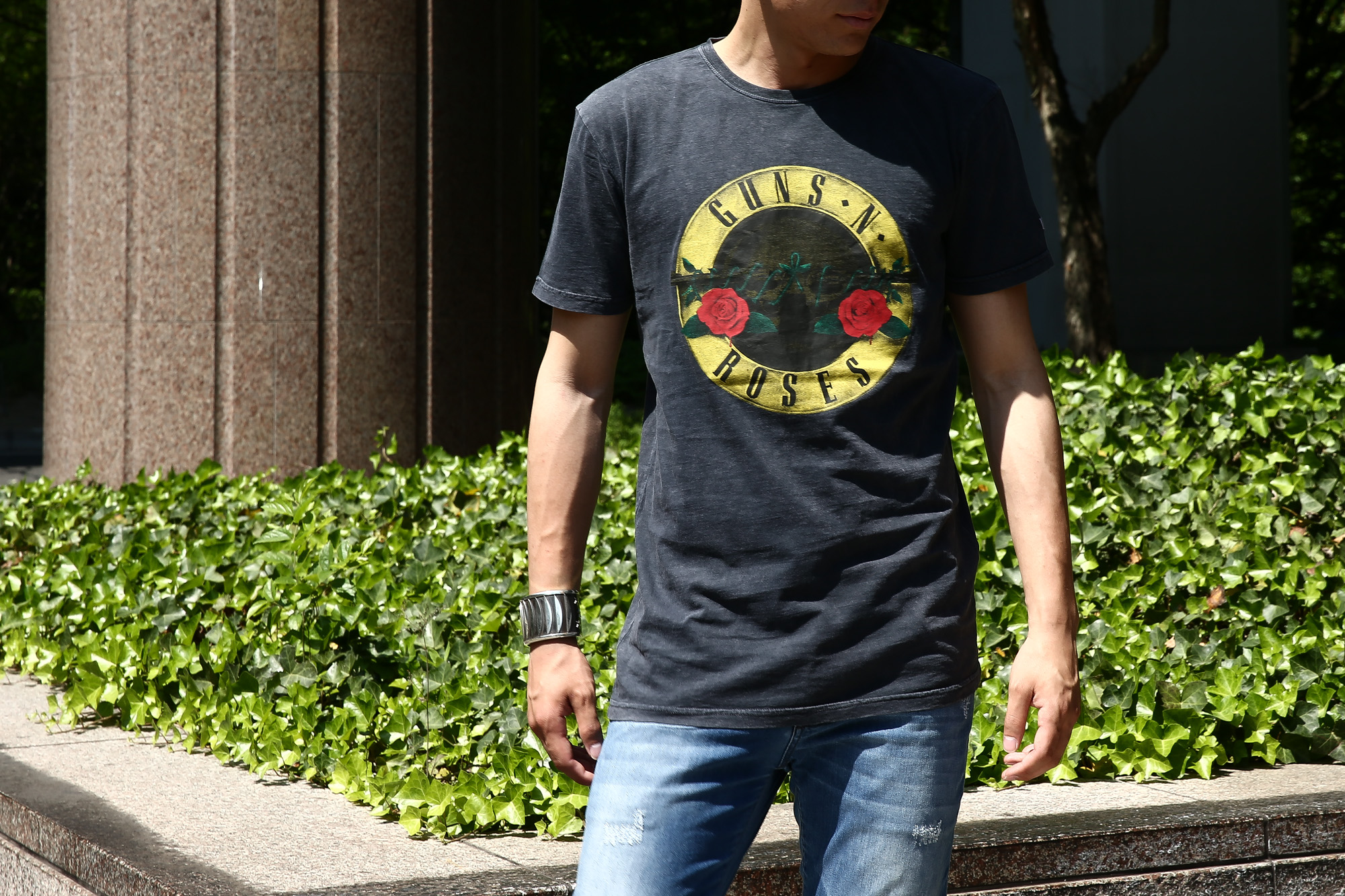 【Worn By / ウォーンバイ】 CLASSIC LOGO Guns N' Roses クラシックロゴ ガンズ・アンド・ローゼズ 復刻オフィシャルライセンスTシャツ ロックTシャツ バンドTシャツ BLACK STONE WASH (ブラックストーンウォッシュ) 2017 春夏新作 愛知 名古屋 Alto e Diritto アルト エ デリット gunsroses ガンズ