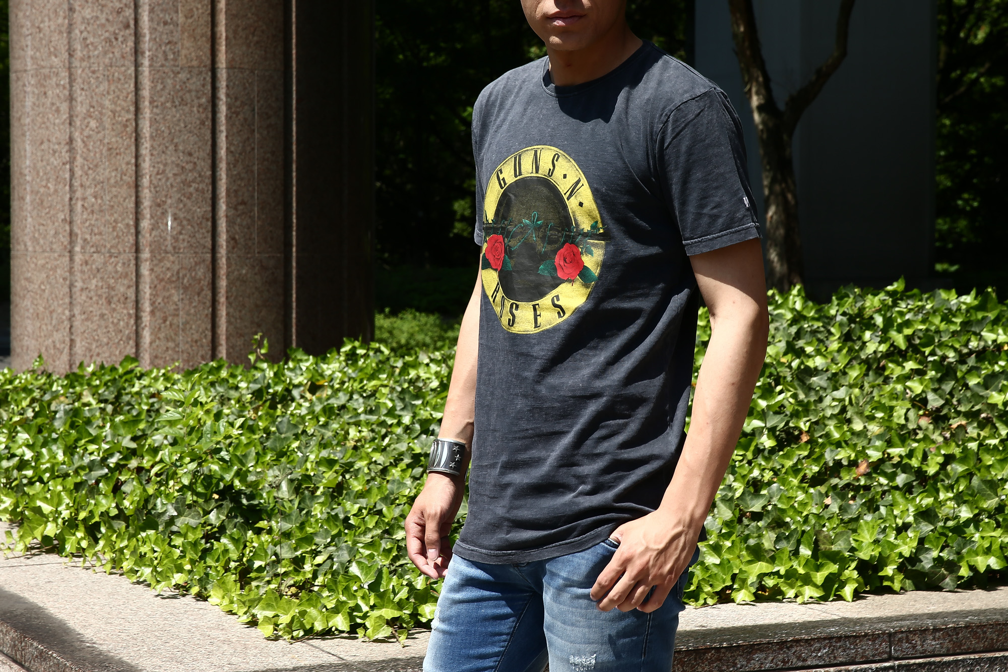 【Worn By / ウォーンバイ】 CLASSIC LOGO Guns N' Roses クラシックロゴ ガンズ・アンド・ローゼズ 復刻オフィシャルライセンスTシャツ ロックTシャツ バンドTシャツ BLACK STONE WASH (ブラックストーンウォッシュ) 2017 春夏新作 愛知 名古屋 Alto e Diritto アルト エ デリット gunsroses ガンズ