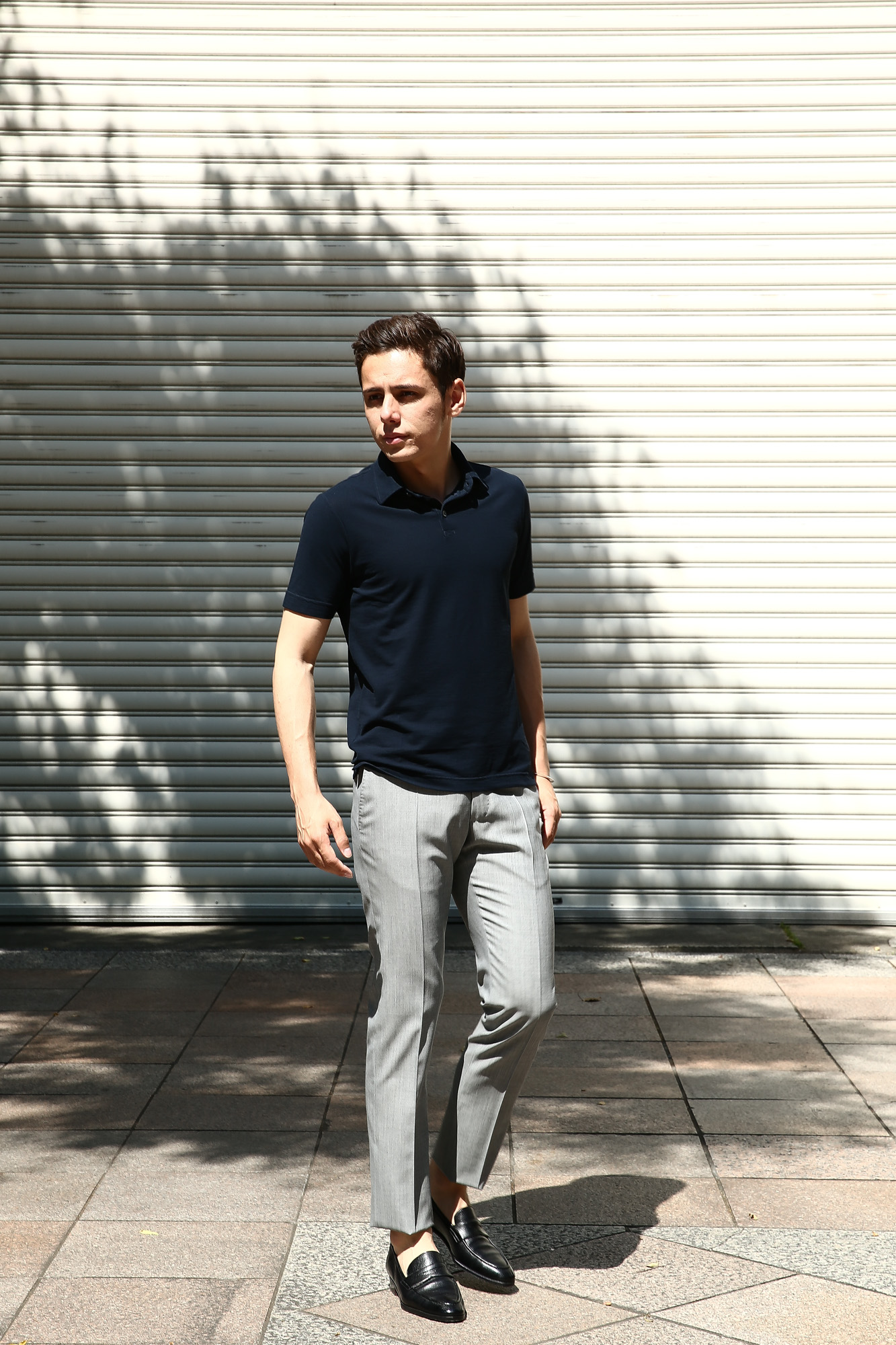 ZANONE (ザノーネ) Polo Shirt ice cotton アイスコットン ポロシャツ NAVY (ネイビー・Z0542)   made in italy (イタリア製) 2017 春夏新作 のコーディネート。愛知 名古屋 Alto e Diritto アルト エ デリット zanone ザノーネ icecotton  44,46,48,50,52,54