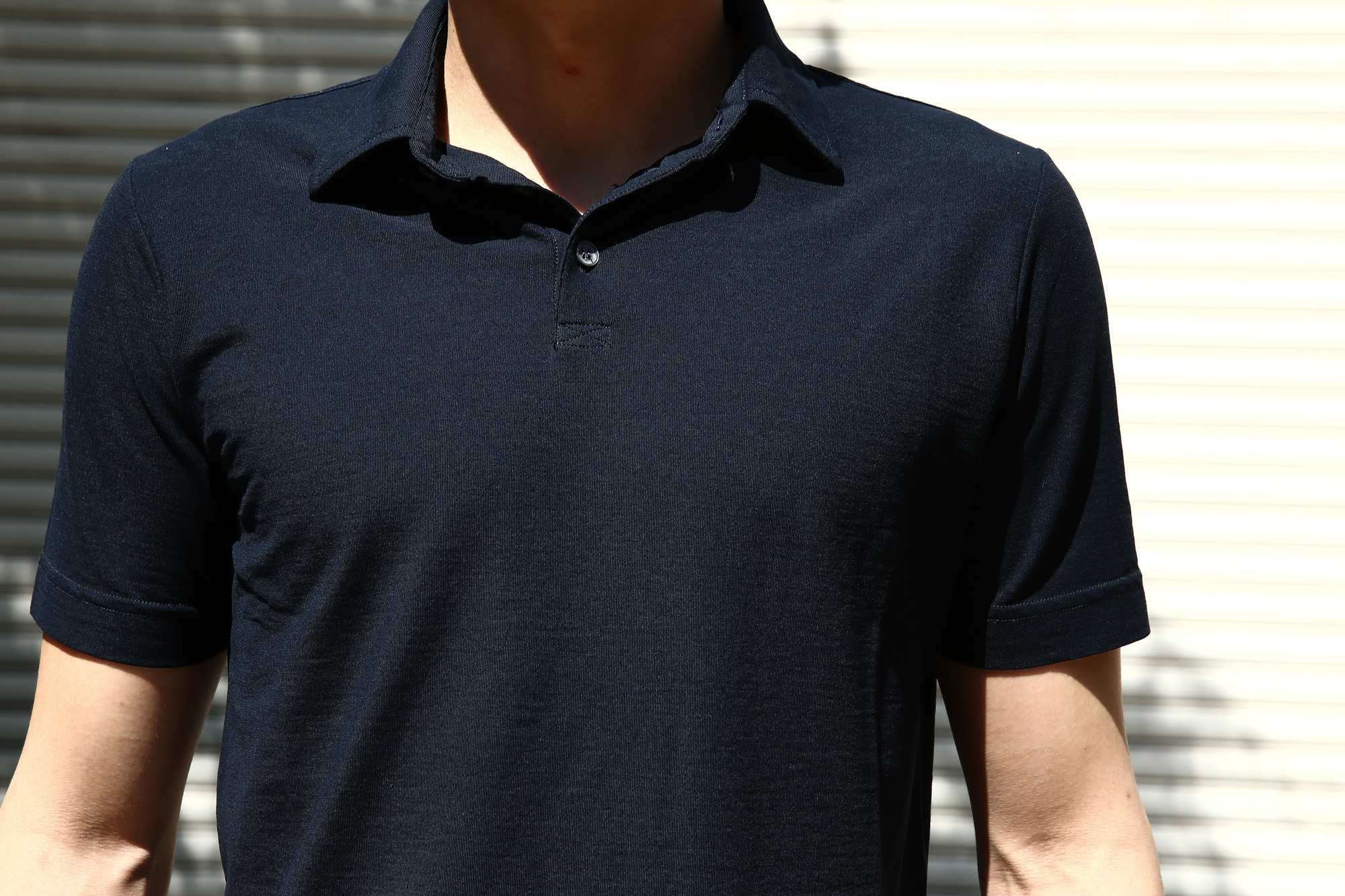 ZANONE (ザノーネ) Polo Shirt ice cotton アイスコットン ポロシャツ NAVY (ネイビー・Z0542)   made in italy (イタリア製) 2017 春夏新作 のコーディネート。愛知 名古屋 Alto e Diritto アルト エ デリット zanone ザノーネ icecotton  44,46,48,50,52,54