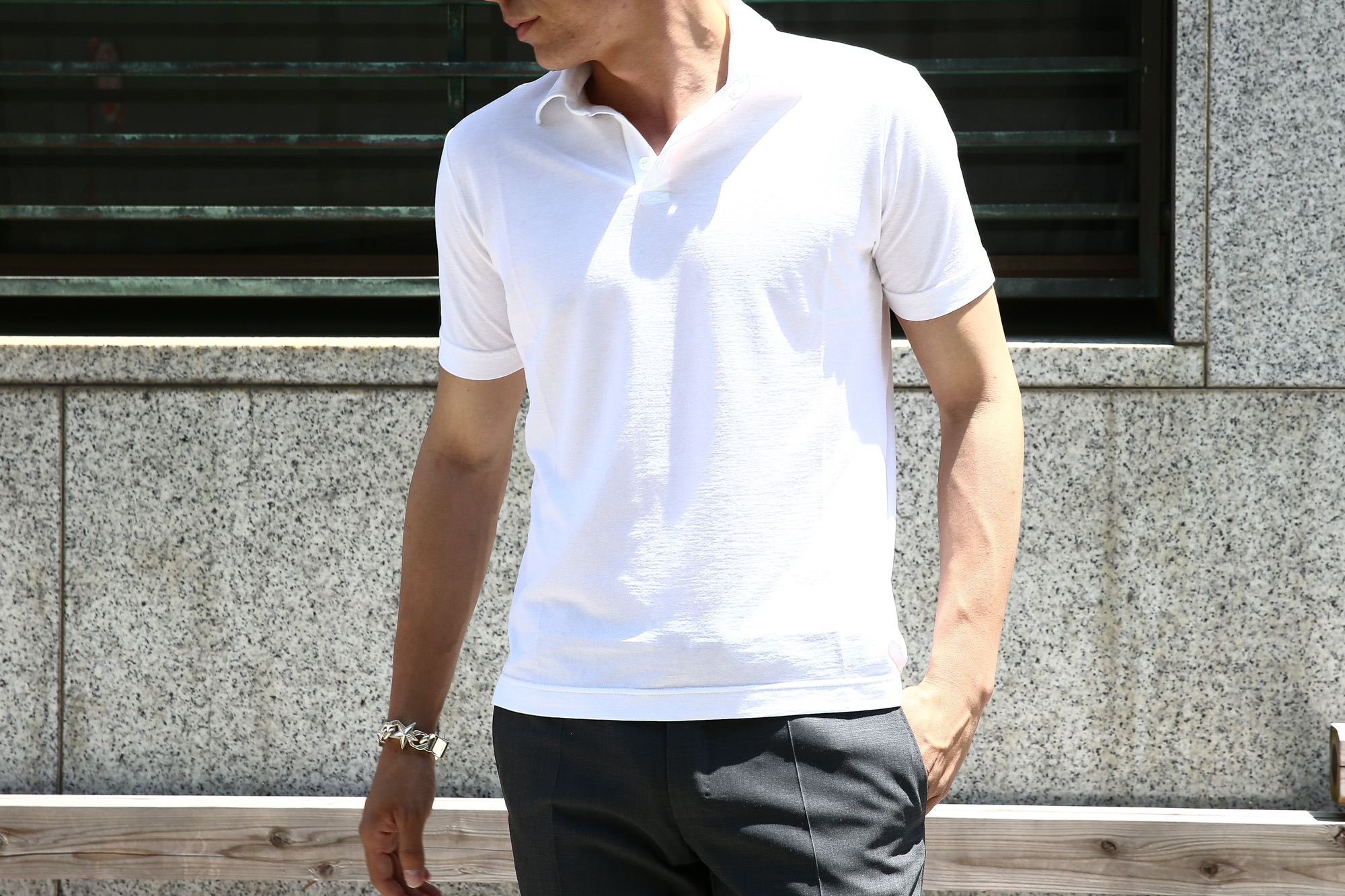 ZANONE (ザノーネ) Polo Shirt ice cotton アイスコットン ポロシャツ WHITE (ホワイト・Z0001