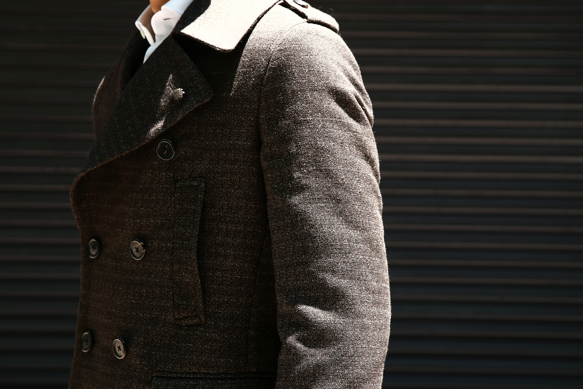 GABRIELE PASINI (ガブリエレ パジーニ) Pea coat ピーコート ウール オーバーコート ミドル丈 ダブルコート BROWN (ブラウン・438) Made in italy (イタリア製) 2017 秋冬 gabrielepasini ガブリエレパジーニ ジャケット スーツ コート Pコート 愛知 名古屋 Alto e Diritto アルト エ デリット