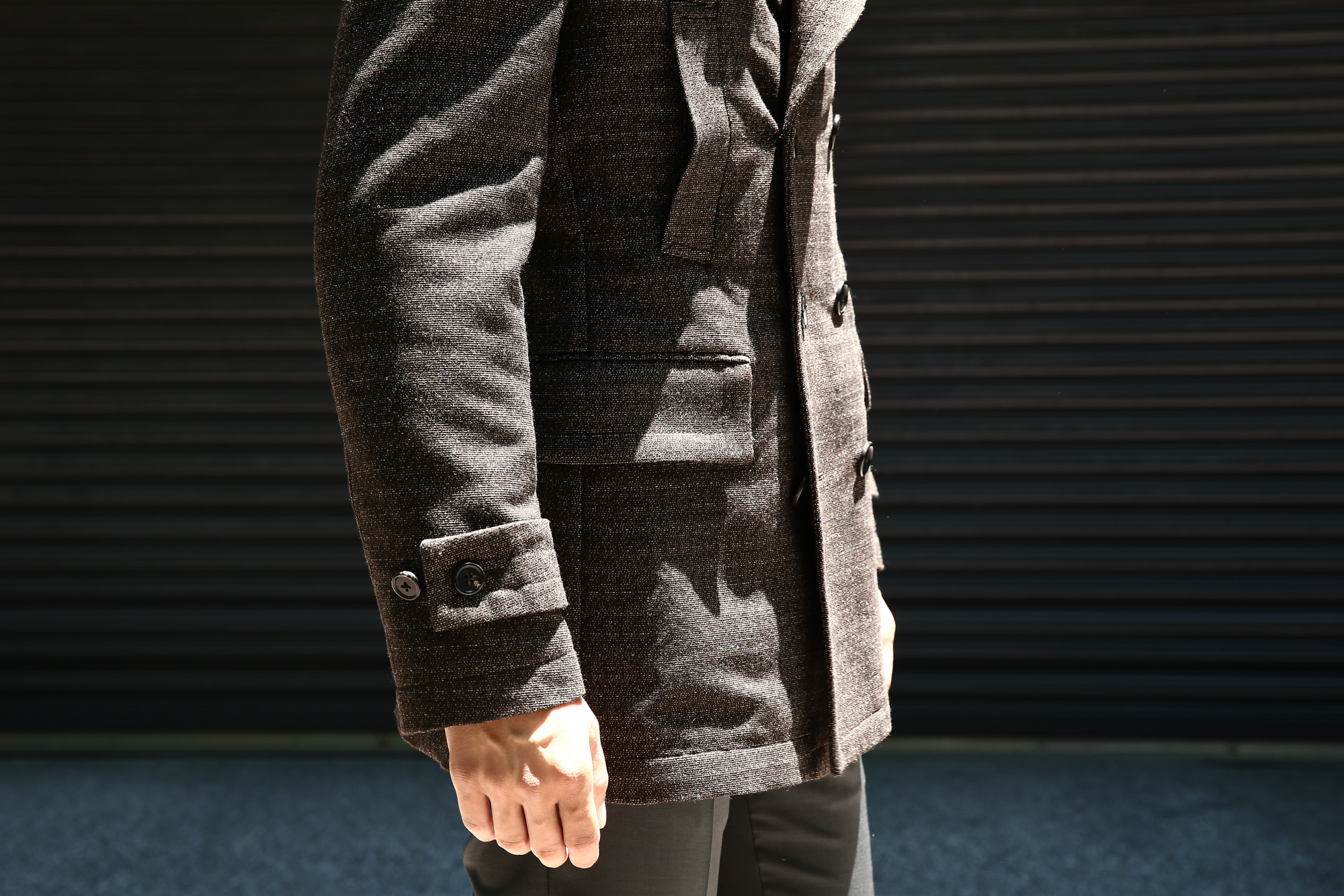 GABRIELE PASINI (ガブリエレ パジーニ) Pea coat ピーコート ウール オーバーコート ミドル丈 ダブルコート BROWN (ブラウン・438) Made in italy (イタリア製) 2017 秋冬 gabrielepasini ガブリエレパジーニ ジャケット スーツ コート Pコート 愛知 名古屋 Alto e Diritto アルト エ デリット