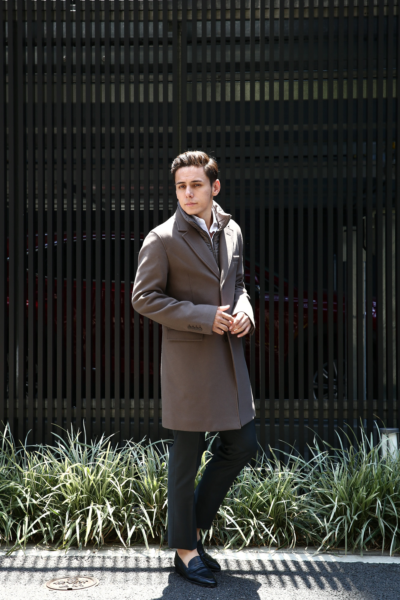 HERNO(ヘルノ) CA0045U Chester coat チェスターコート LANA DIAGONALE NYLON ULTRALIGHT 中綿入り ウールチェスターコート LIGHT BROWN (ライトブラウン・2700) Made in italy (イタリア製) 2017 秋冬 のコーディネートスタイル。愛知 名古屋 Alto e Diritto アルト エ デリット herno ヘルノ ダウンコート ビジネススタイル