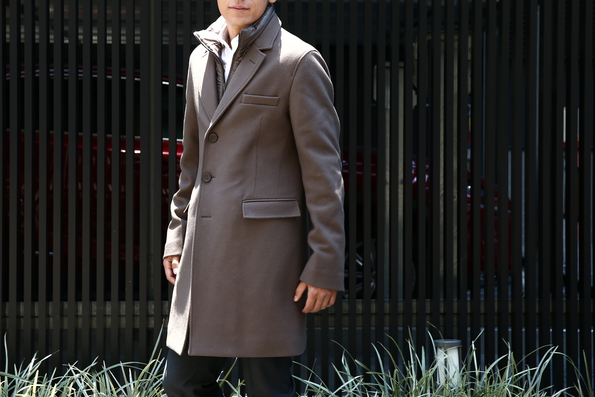 HERNO(ヘルノ) CA0045U Chester coat チェスターコート LANA DIAGONALE NYLON ULTRALIGHT 中綿入り ウールチェスターコート LIGHT BROWN (ライトブラウン・2700) Made in italy (イタリア製) 2017 秋冬 のコーディネートスタイル。愛知 名古屋 Alto e Diritto アルト エ デリット herno ヘルノ ダウンコート ビジネススタイル