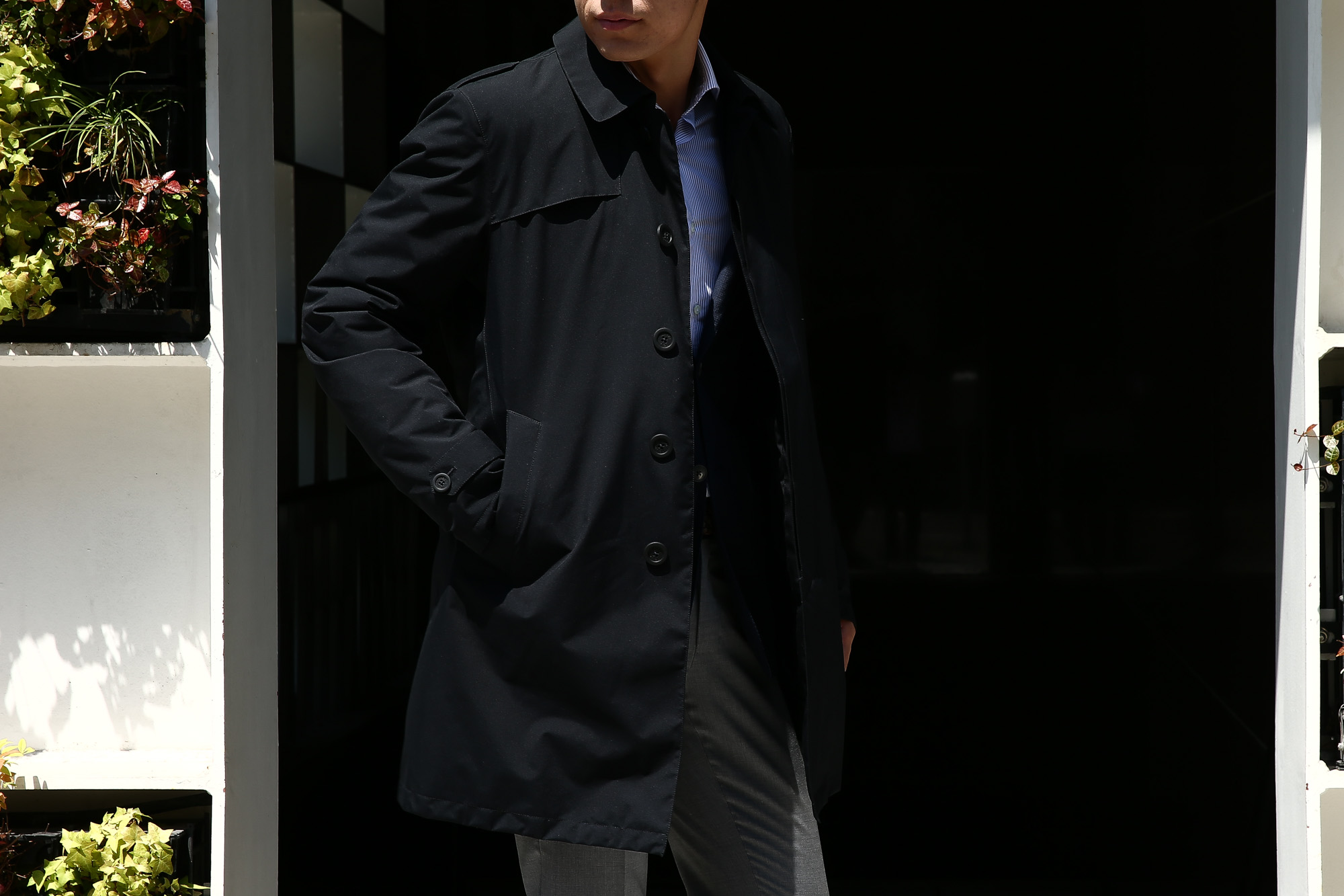 HERNO(ヘルノ) PI077UL LAMINAR Belted coat (ラミナー ベルテッドコート) GORE-TEX (ゴアテックス) 完全防水 ステンカラー シングル ベルテッドコート BLACK (ブラック・9300) 2017 秋冬 愛知 名古屋 herno ヘルノ ダウンコート 42,44,46,48,50,52,54