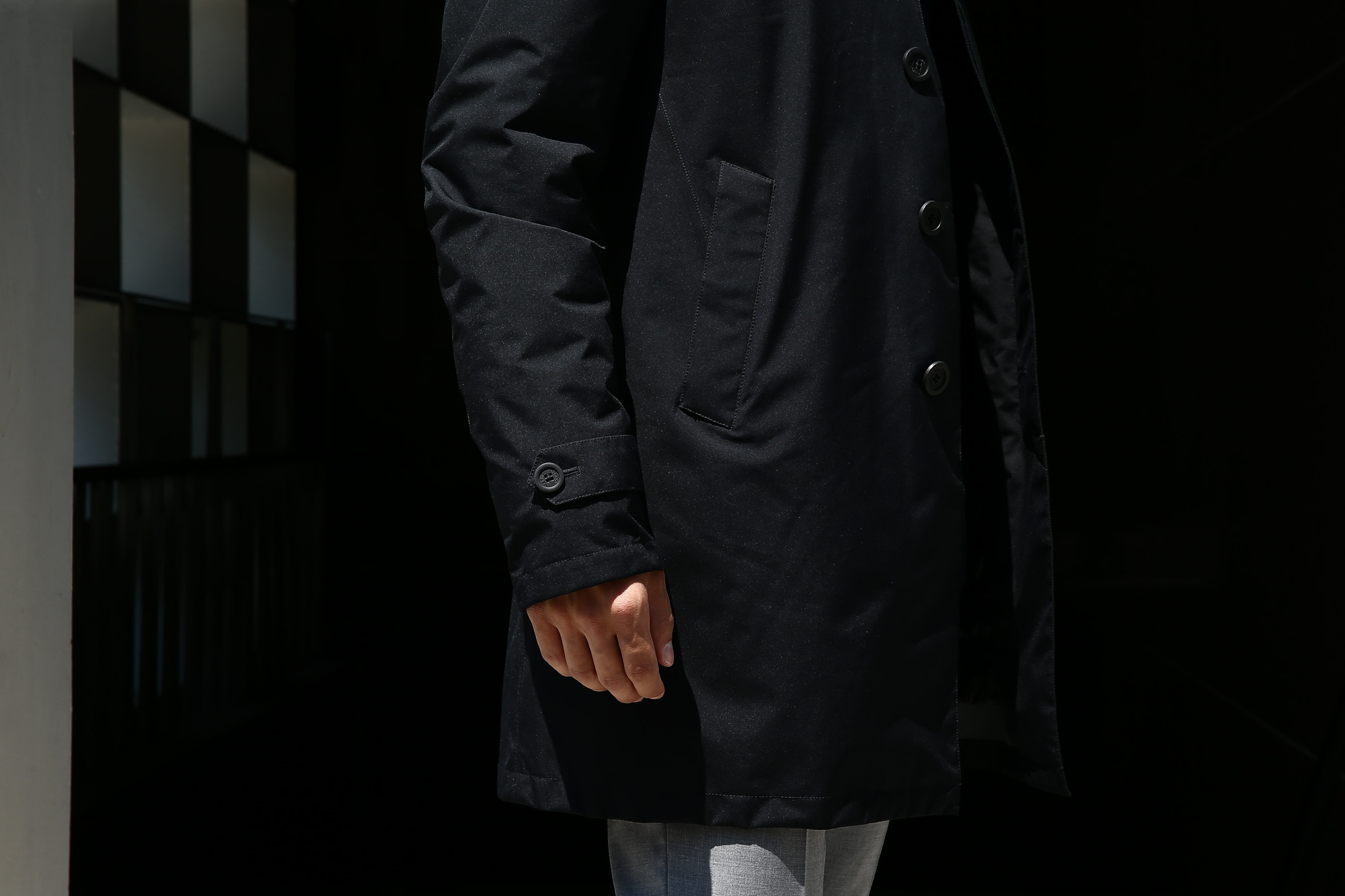 HERNO(ヘルノ) PI077UL LAMINAR Belted coat (ラミナー ベルテッドコート) GORE-TEX (ゴアテックス) 完全防水 ステンカラー シングル ベルテッドコート BLACK (ブラック・9300) 2017 秋冬 愛知 名古屋 herno ヘルノ ダウンコート 42,44,46,48,50,52,54