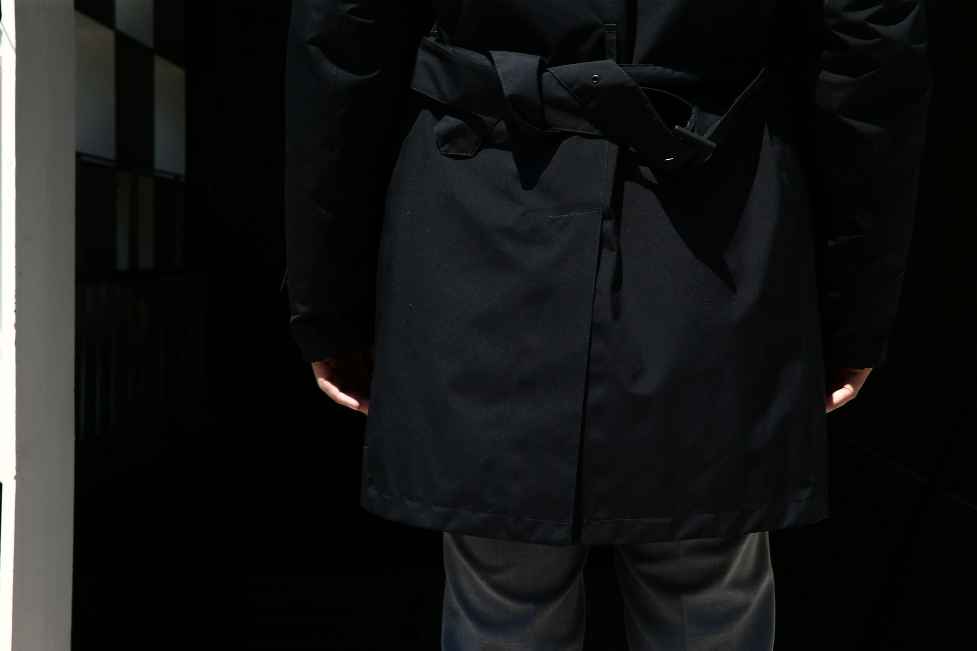 HERNO(ヘルノ) PI077UL LAMINAR Belted coat (ラミナー ベルテッドコート) GORE-TEX (ゴアテックス) 完全防水 ステンカラー シングル ベルテッドコート BLACK (ブラック・9300) 2017 秋冬 愛知 名古屋 herno ヘルノ ダウンコート 42,44,46,48,50,52,54