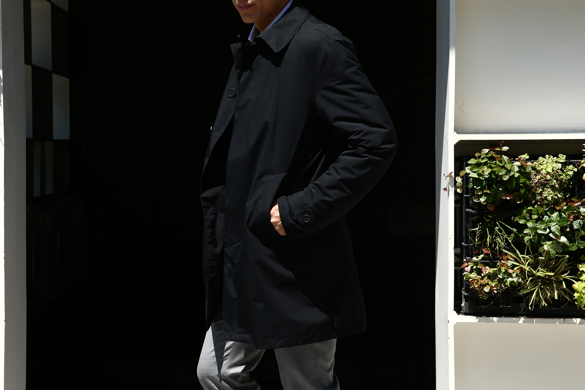 HERNO(ヘルノ) PI077UL LAMINAR Belted coat (ラミナー ベルテッドコート) GORE-TEX (ゴアテックス) 完全防水 ステンカラー シングル ベルテッドコート BLACK (ブラック・9300) 2017 秋冬 愛知 名古屋 herno ヘルノ ダウンコート 42,44,46,48,50,52,54