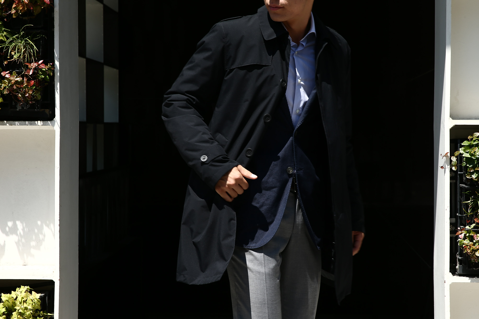 HERNO(ヘルノ) PI077UL LAMINAR Belted coat (ラミナー ベルテッドコート) GORE-TEX (ゴアテックス) 完全防水 ステンカラー シングル ベルテッドコート BLACK (ブラック・9300) 2017 秋冬 愛知 名古屋 herno ヘルノ ダウンコート 42,44,46,48,50,52,54