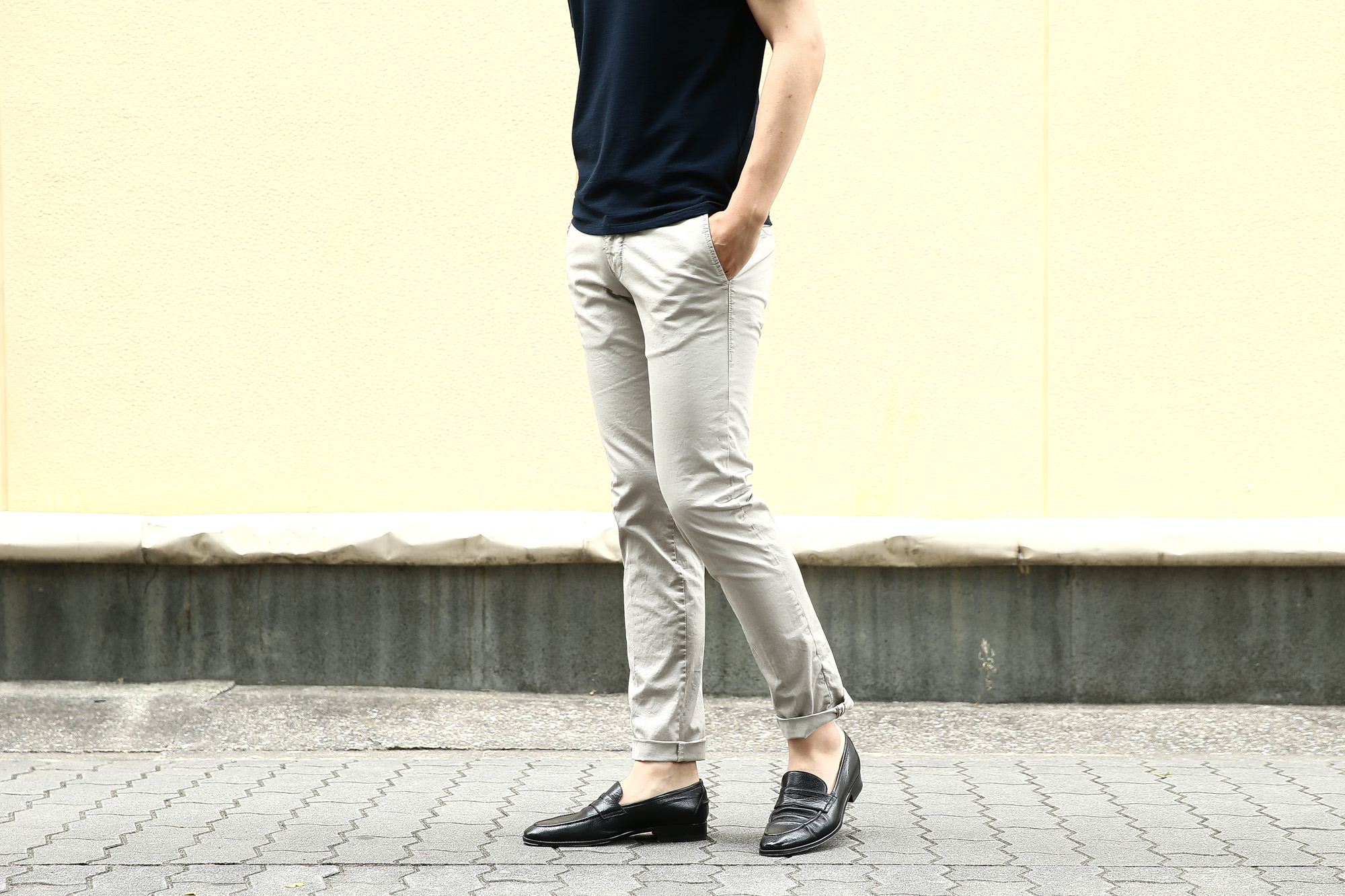 【INCOTEX SLACKS / インコテックススラックス】 1ST603 SLIM FIT スリムフィット G.D. STRETCH GABCHINO ガーメントダイ ストレッチ コットントラウザー チノパンツ GREGE (グレージュ・425) 2017 春夏新作 愛知 名古屋 Alto e Diritto アルト エ デリット インコテックス チノ ベージュ ストレッチパンツ