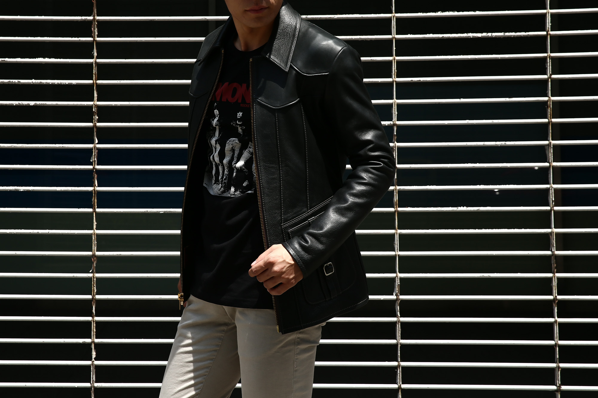 South Paradiso Leather (サウスパラディソレザー) East West イーストウエスト 【SMOKE // スモーク】 Cow Hide Leather カウハイドレザー レザージャケット BLACK (ブラック) MADE IN USA (アメリカ製) 愛知 名古屋 Alto e Diritto アルト エ デリット　サウスパラディソ イーストウエスト パラディソ PARADISO ヴィンテージ レザージャケット  36,38,40,42,44 southparadiso