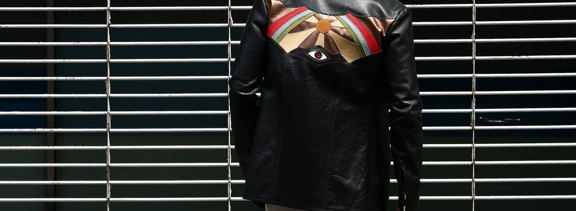 South Paradiso Leather(サウスパラディソレザー) East West(イーストウエスト) 【ILLUMINATI RAINBOW SHIRTS / イルミナティレインボーシャツ】 Cow hide Leather カウハイドレザー レザーシャツ BLACK(ブラック) MADE IN USA(アメリカ製)のイメージ