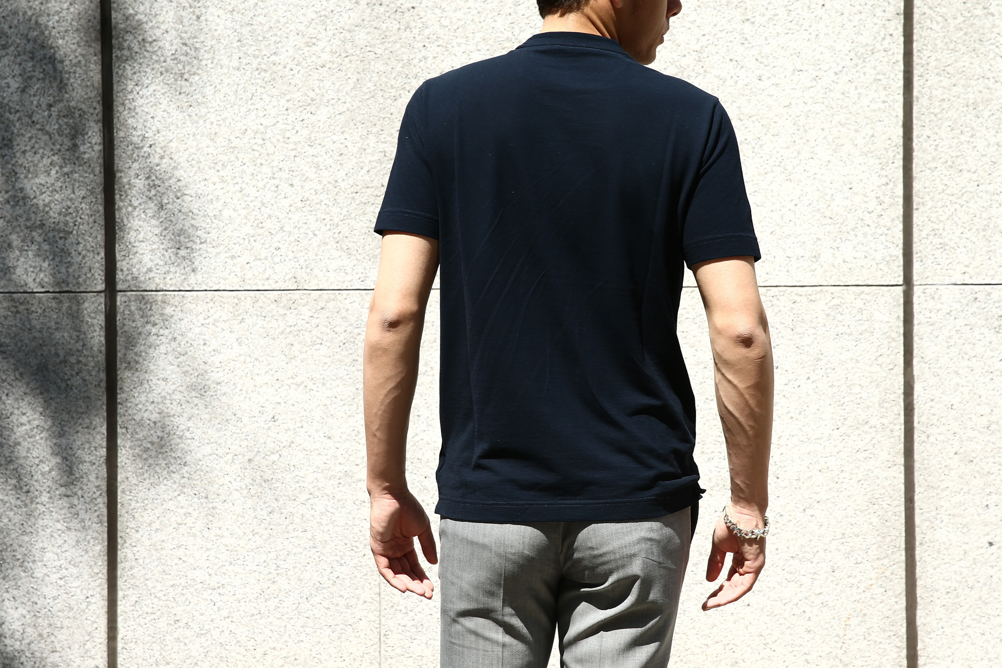 ZANONE (ザノーネ) Crew T-shirt ice cotton アイスコットン 811821 Z0380 クルーネックTシャツ NAVY (ネイビー・Z0542) MADE IN ITALY(イタリア製) 2017 春夏新作 愛知 名古屋 Alto e Diritto アルト エ デリット zanone アイスコットンTシャツ 42,44,46,48,50,52