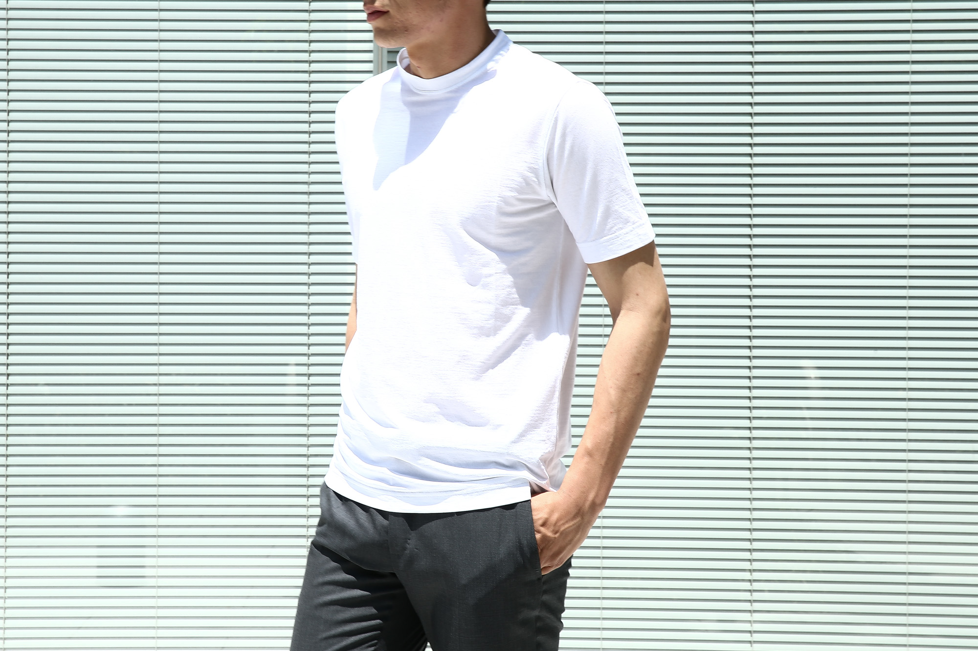 ZANONE (ザノーネ) Crew T-shirt ice cotton アイスコットン 811821 Z0380 クルーネックTシャツ WHITE (ホワイト・Z0001) MADE IN ITALY(イタリア製) 2017 春夏新作 愛知 名古屋 Alto e Diritto アルト エ デリット zanone アイスコットンTシャツ 42,44,46,48,50,52