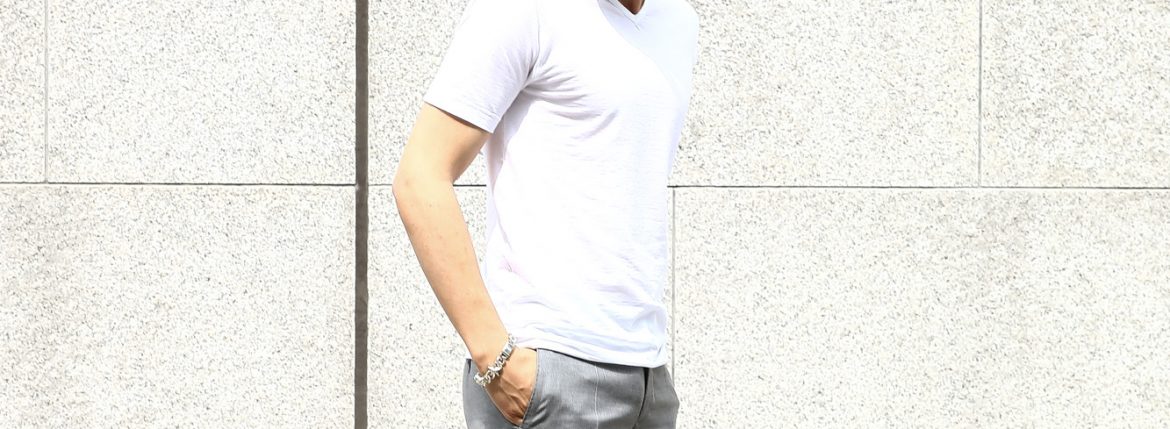 ZANONE (ザノーネ) V-neck T-shirt ice cotton アイスコットン 810237 Z0380 VネックTシャツ WHITE (ホワイト・Z0001) MADE IN ITALY(イタリア製) 2017 春夏 zanone ザノーネ 愛知 名古屋 ZODIAC ゾディアック