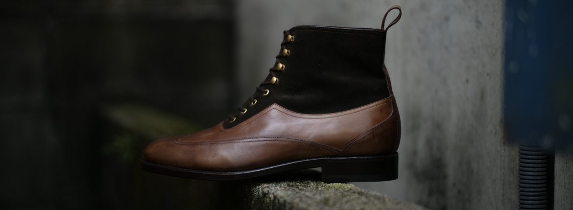 ENZO BONAFE(エンツォボナフェ) 【ART.3922】 Bonaudo Museum Calf Leather ボナウド社ミュージアムカーフレザー SUPERBUCK NERO 2tone レザーブーツ PEWPER(グレー)×NERO(ネロ) made in italy(イタリア製) 2018 春夏のイメージ