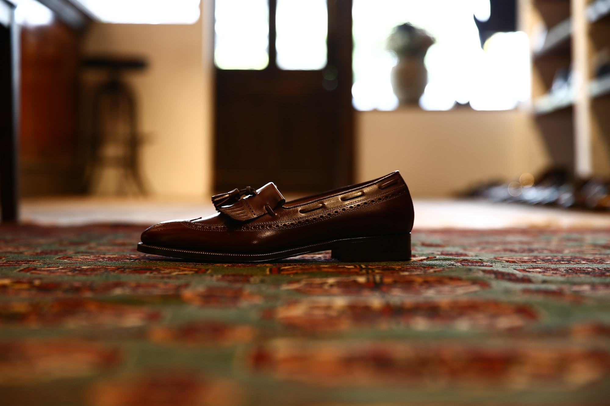 ENZO BONAFE(エンツォボナフェ) 【ART.EB-33】Wing Tip Quilt Tassel Loafer ウィングチップ キルト タッセルローファー  ANILVEAU ローファー SANGRIA (バーガンディー) made in italy (イタリア製) 2018年 春夏モデル enzobonafe エンツォボナフェ 愛知 名古屋 Alto e Diritto アルト エ デリット 2018年新作モデル 日本企画 木型 ダブルモンク コードバン