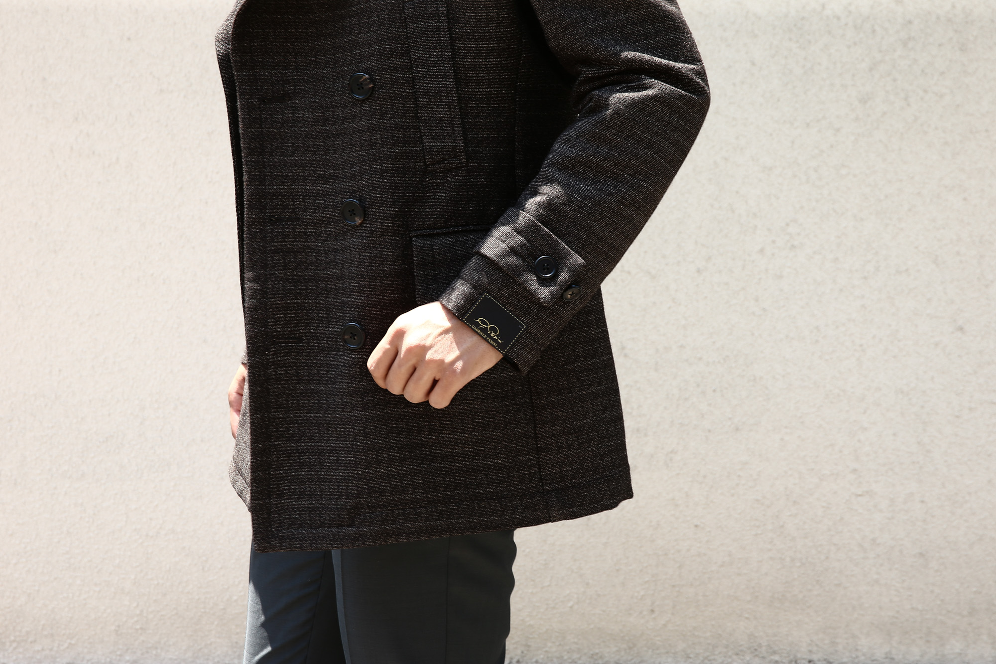 【GABRIELE PASINI / ガブリエレ パジーニ】 Pea coat ピーコート ウール オーバーコート ミドル丈 ダブルコート BROWN (ブラウン・438) Made in italy (イタリア製) 2017 秋冬 gabrielepasini ガブリエレパジーニ ジャケット スーツ コート Pコート 愛知 名古屋 Alto e Diritto アルト エ デリット