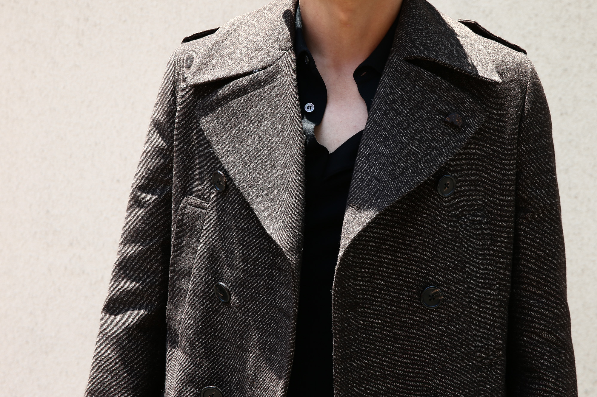 【GABRIELE PASINI / ガブリエレ パジーニ】 Pea coat ピーコート ウール オーバーコート ミドル丈 ダブルコート BROWN (ブラウン・438) Made in italy (イタリア製) 2017 秋冬 gabrielepasini ガブリエレパジーニ ジャケット スーツ コート Pコート 愛知 名古屋 Alto e Diritto アルト エ デリット