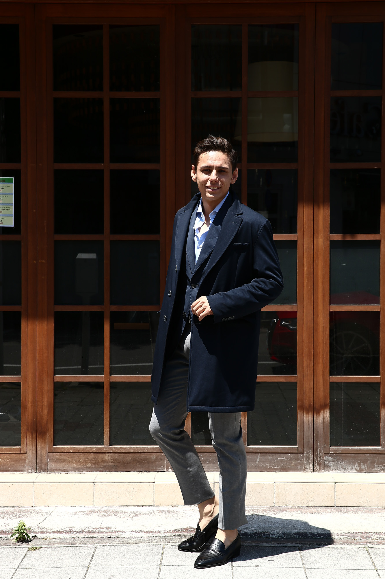 【HERNO / ヘルノ】 CA0057U Chester coat チェスターコート LoroPiana ロロピアーナ STORM SYSTEM WOOL HERNO TECH 中綿入り ウール チェスターコート NAVY (ネイビー・9290) Made in italy (イタリア製) 2017 秋冬　のコーディネートスタイル。愛知 名古屋 Alto e Diritto アルト エ デリット herno ヘルノ ダウンコート ビジネススタイル